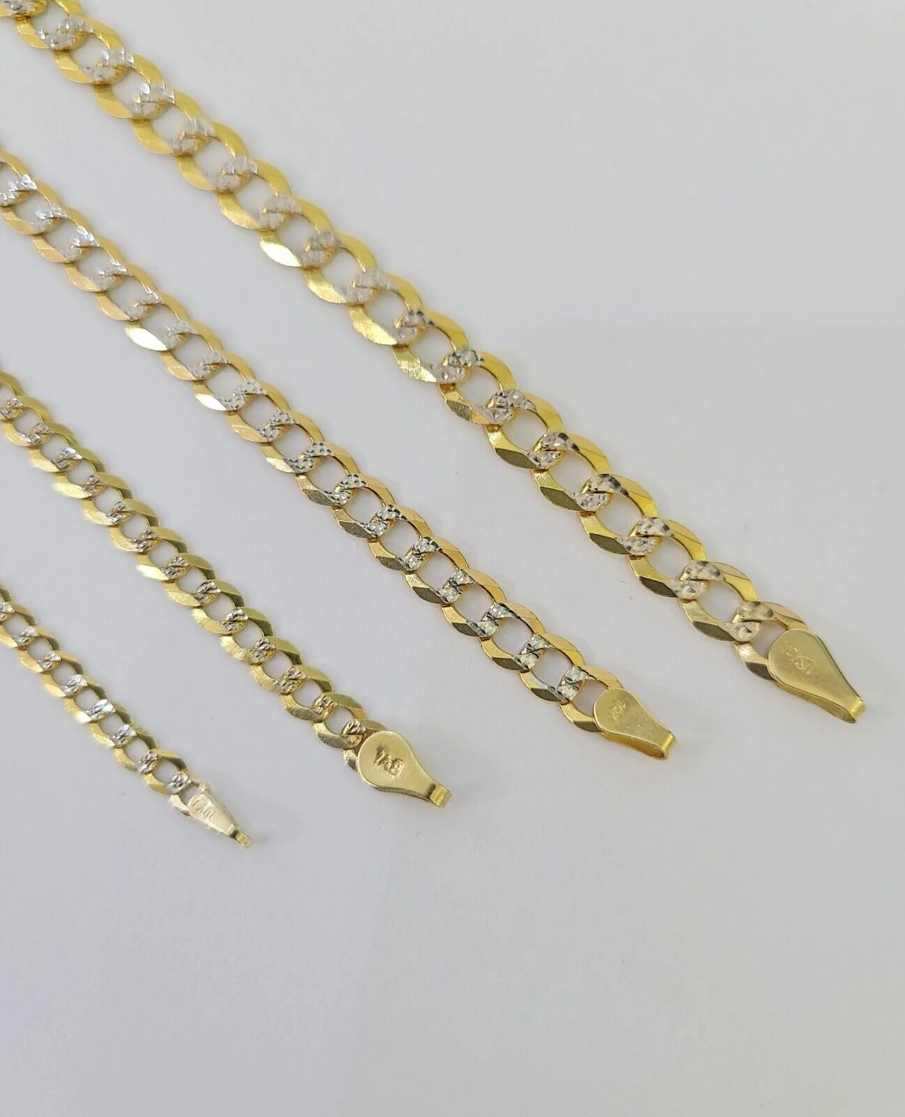10k Gold Cuban Curb Necklace Chain 3mm-6mm 18-28 Inches 10kt Yellow Diamond Cuts - Image 5
