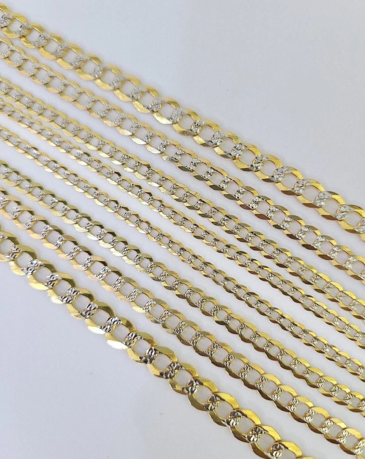 10k Gold Cuban Curb Necklace Chain 3mm-6mm 18-28 Inches 10kt Yellow Diamond Cuts - Image 8