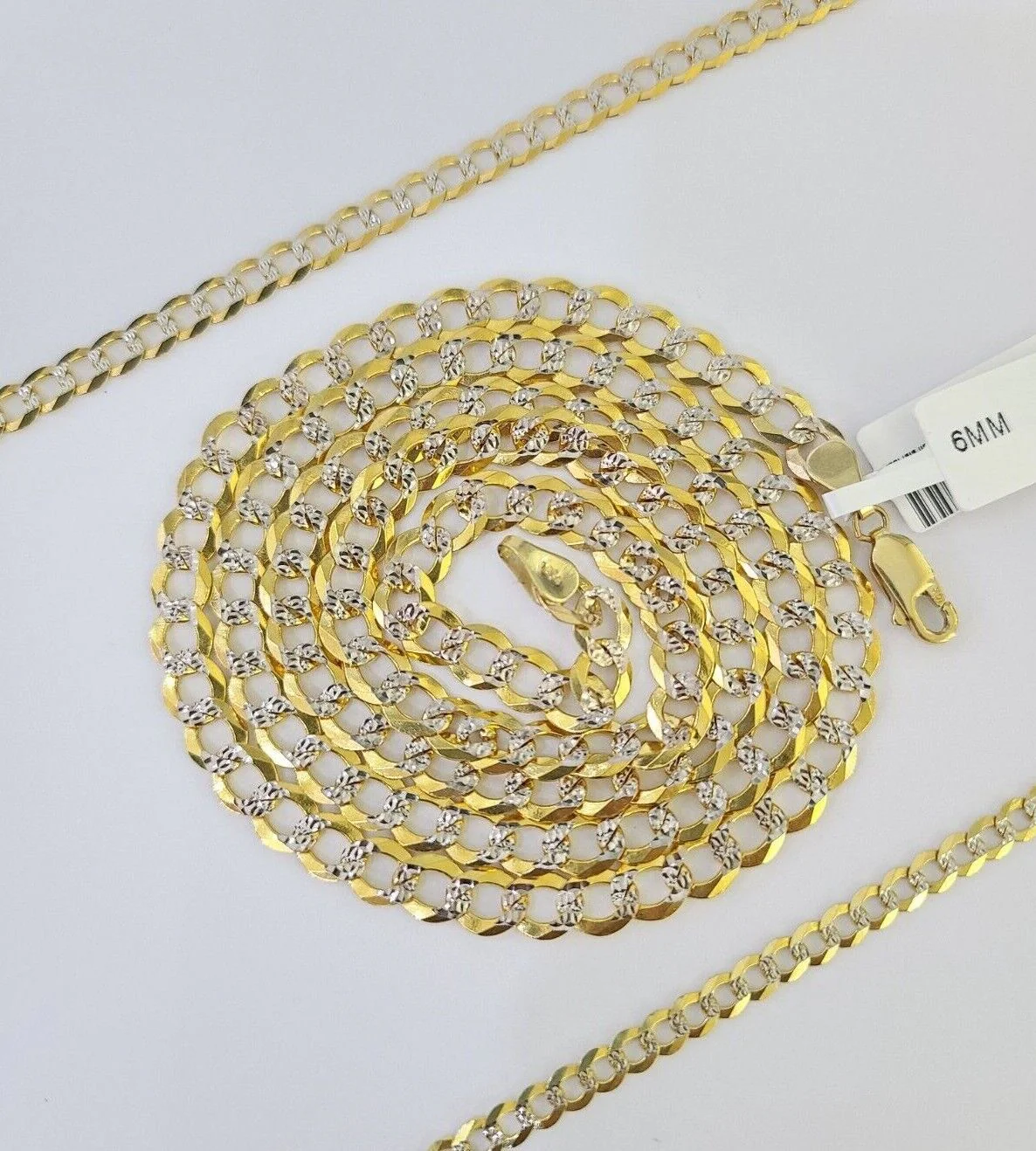 10k Gold Cuban Curb Necklace Chain 3mm-6mm 18-28 Inches 10kt Yellow Diamond Cuts - Image 9