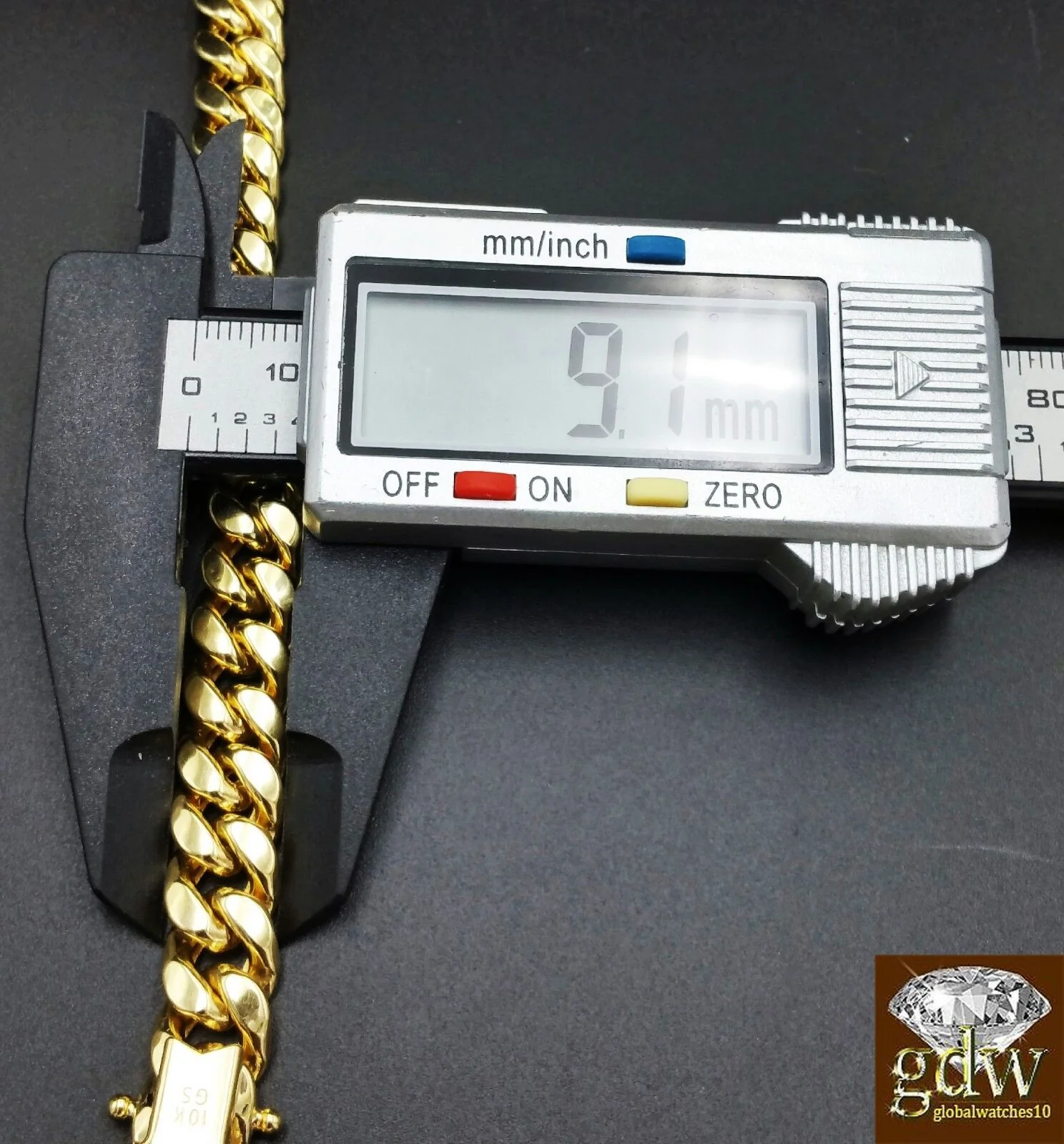 10k Gold Cuban Link Chain Necklace REAL Yellow 9mm 26" Inch Box Clasp Men - Image 3