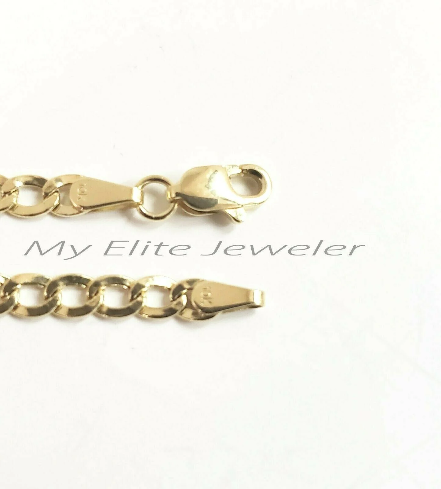 10K Gold Cuban Link Curb Chain Length 18" 20" 22 24" Inch 3mm Necklace Men Women - Image 7