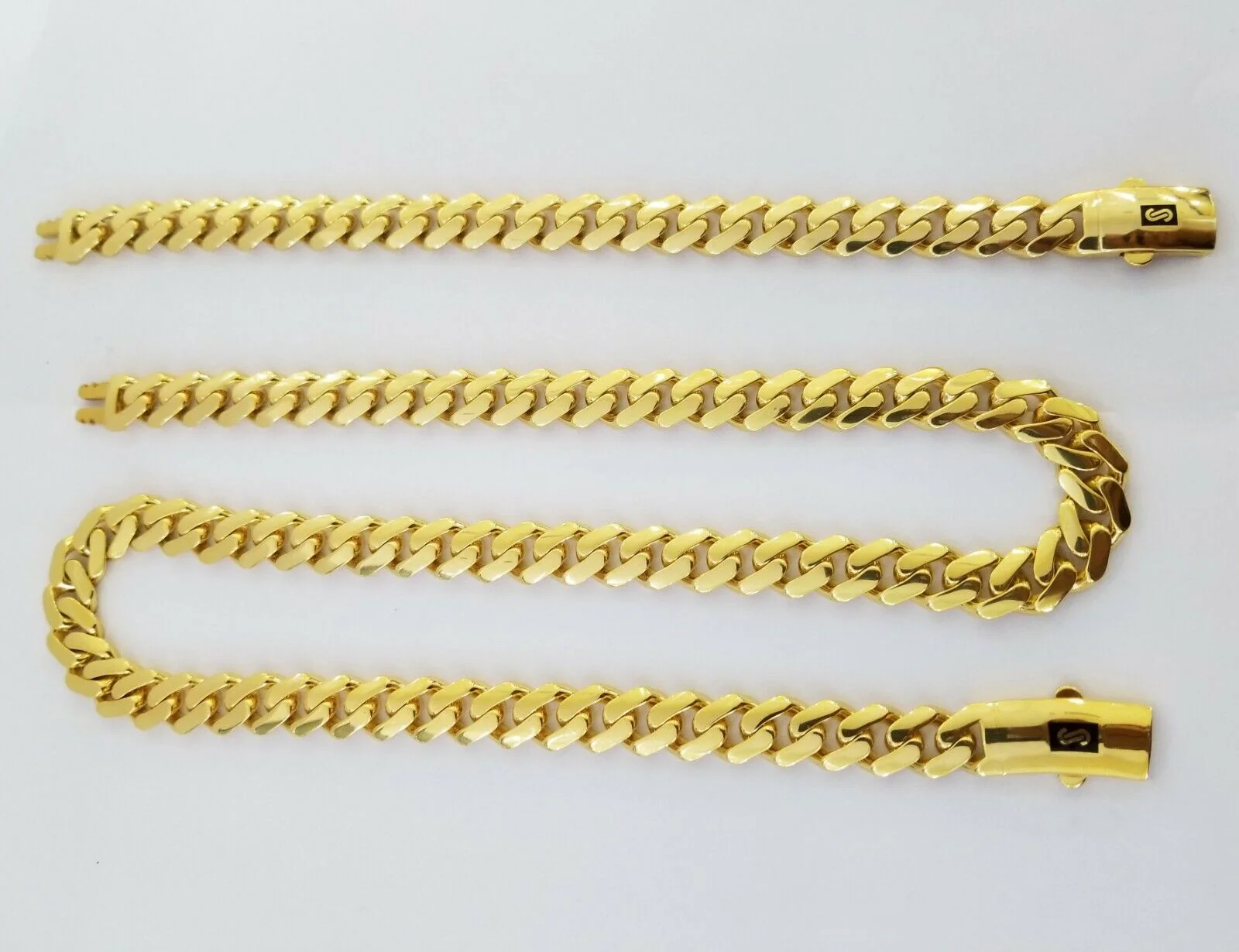 10k Gold Cuban Link Royal 11mm Monaco chain and Bracelet  10kt Real gold set - Image 2