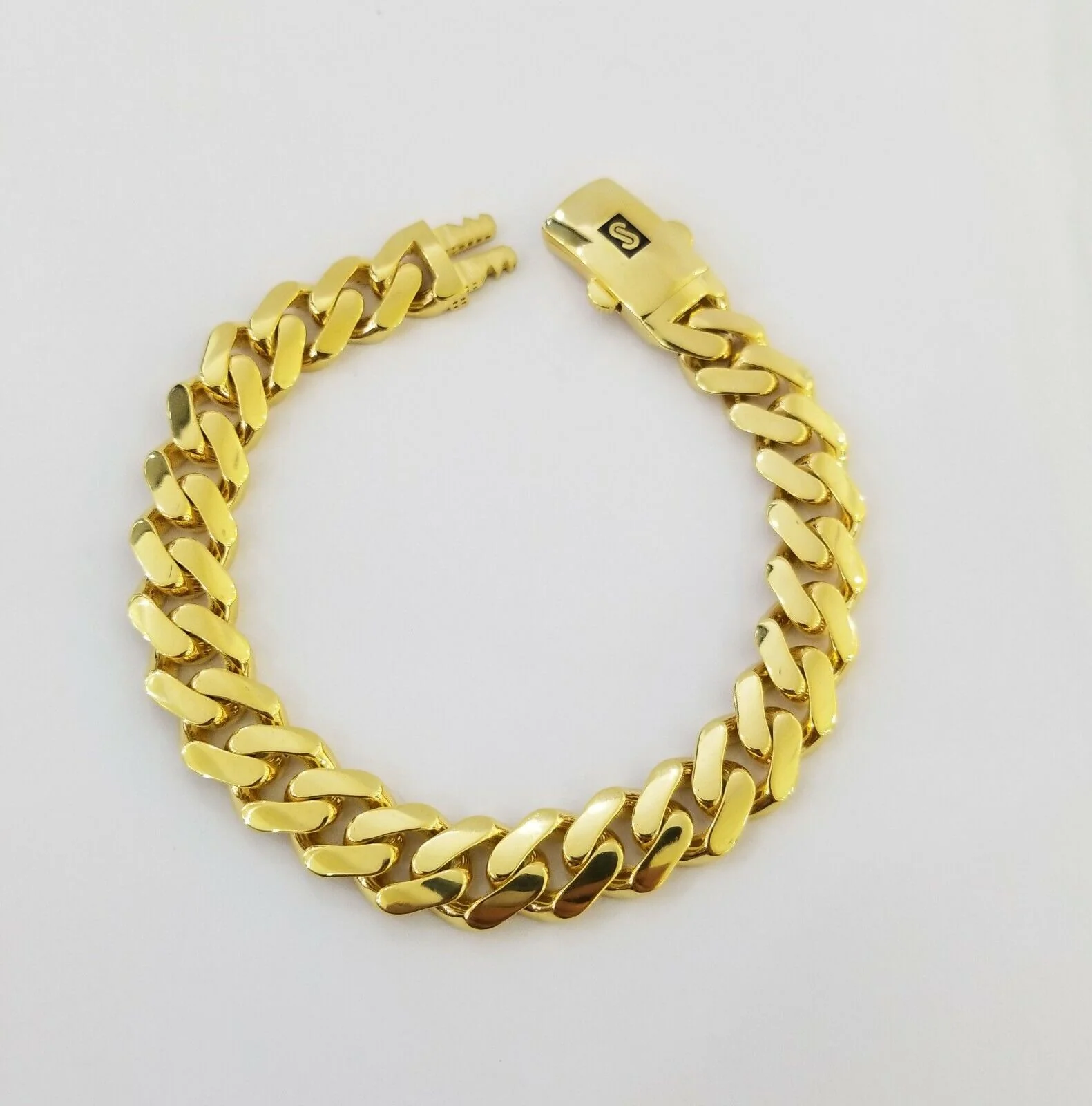 10k Gold Cuban Link Royal 11mm Monaco chain and Bracelet  10kt Real gold set - Image 5