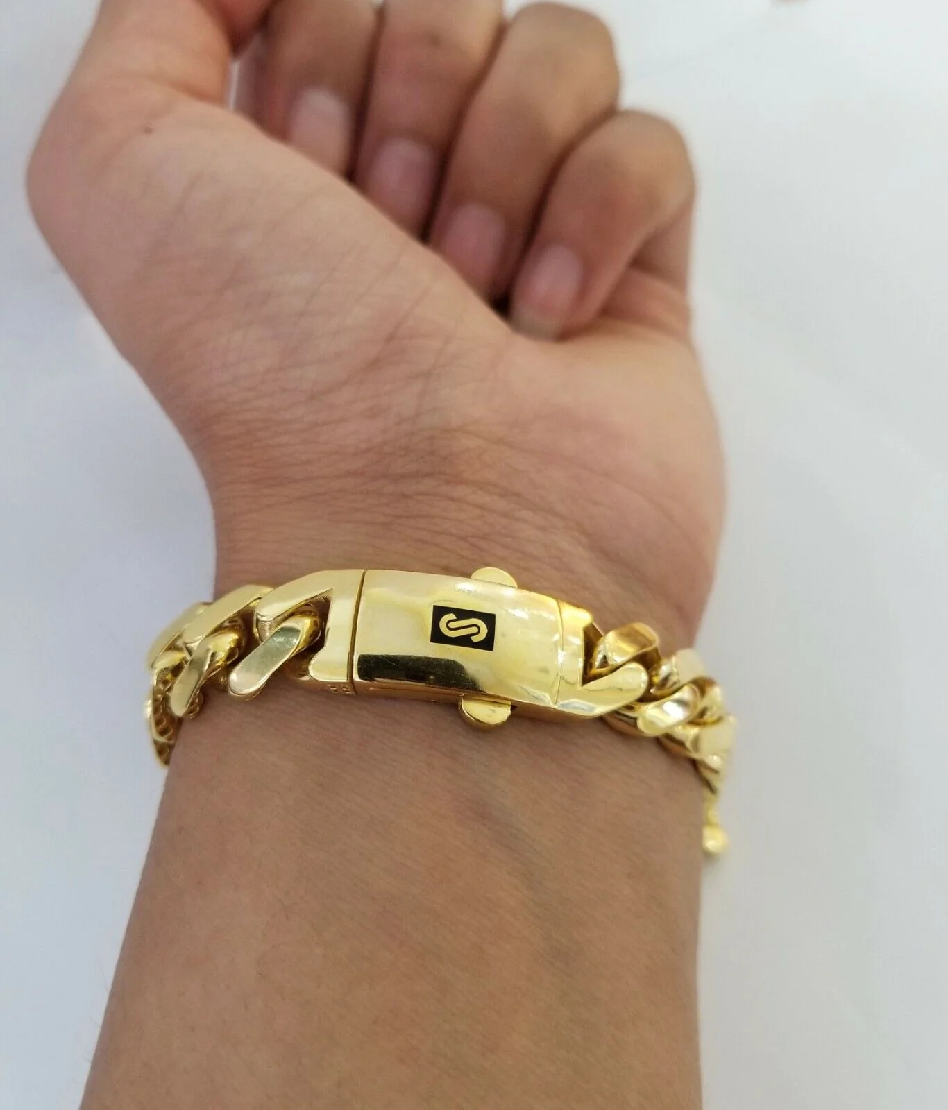 10k Gold Cuban Link Royal 11mm Monaco chain and Bracelet  10kt Real gold set - Image 7