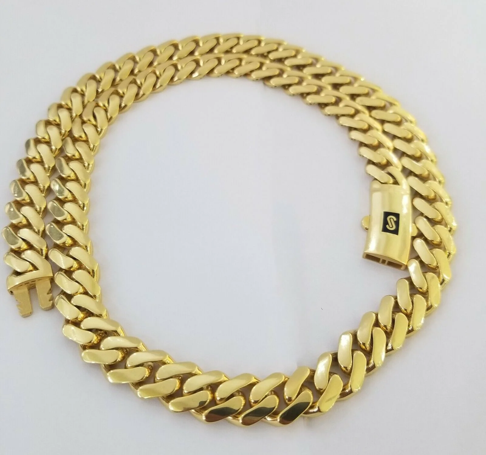 10k Gold Cuban Link Royal 11mm Monaco chain and Bracelet  10kt Real gold set - Image 9