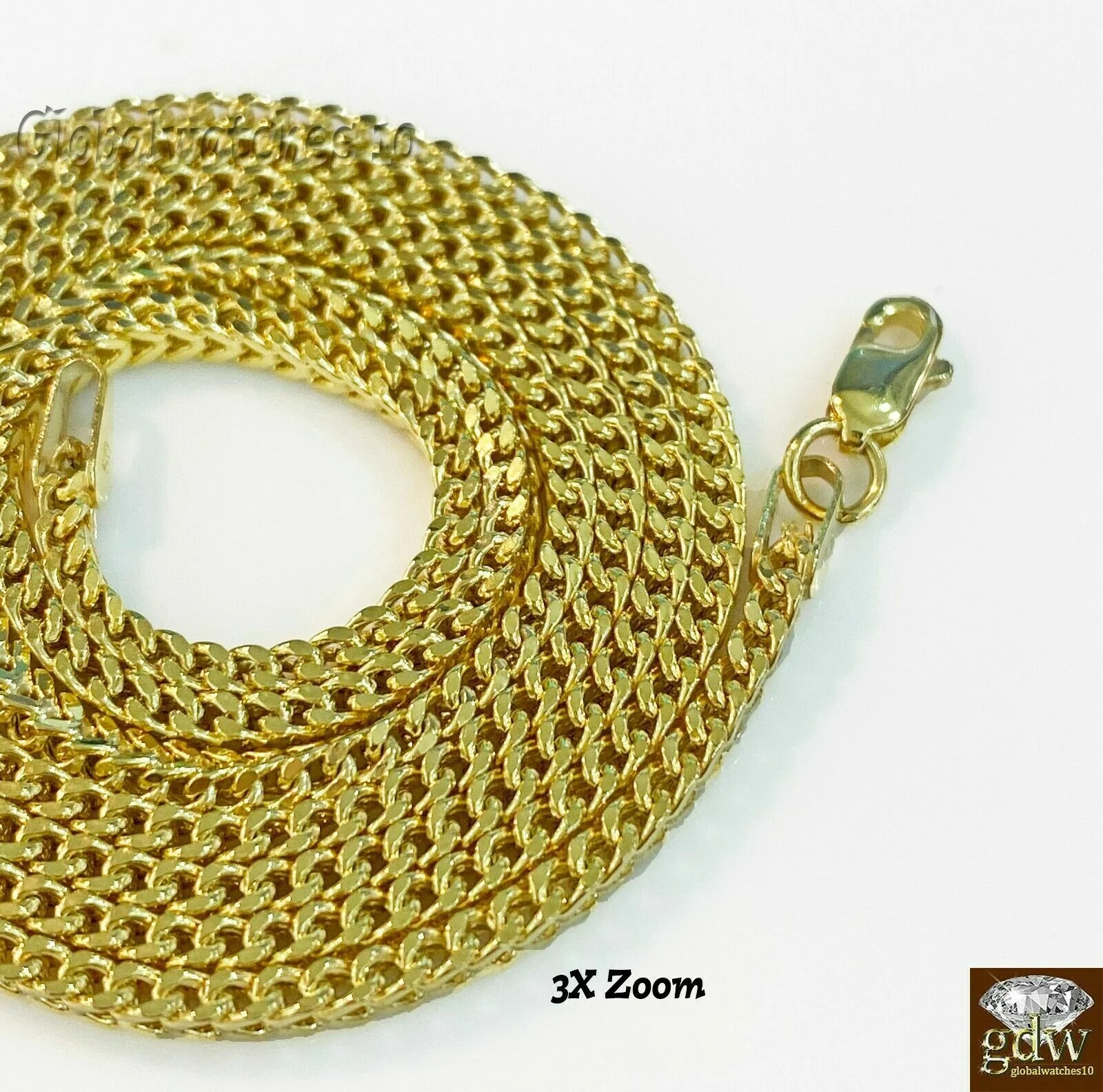 10k Gold Dollar Bag Charm Pendant Franco Chain 22 24 26 28 Inch Real - Image 7
