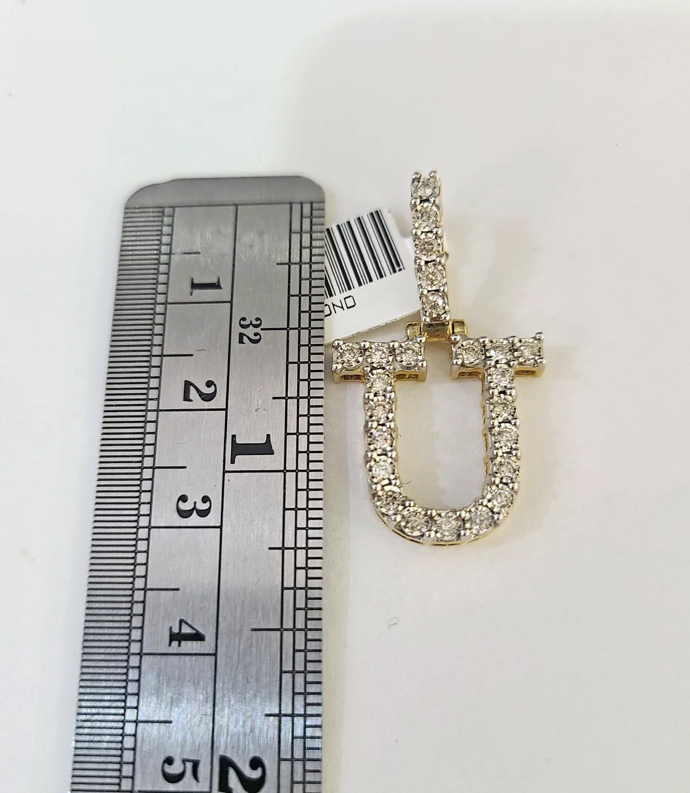 10k Gold Figaro Chain U Diamond Initial Pendant 3mm 20-28 inch SET Necklace - Image 2