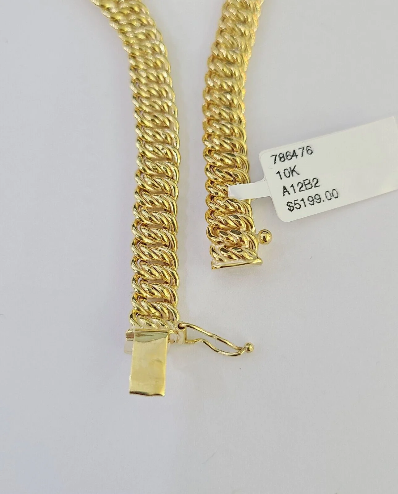 10K Gold Flat Byzantine Link Princesa Bracelet 7mm 7.5" inch Real Yellow - Image 5