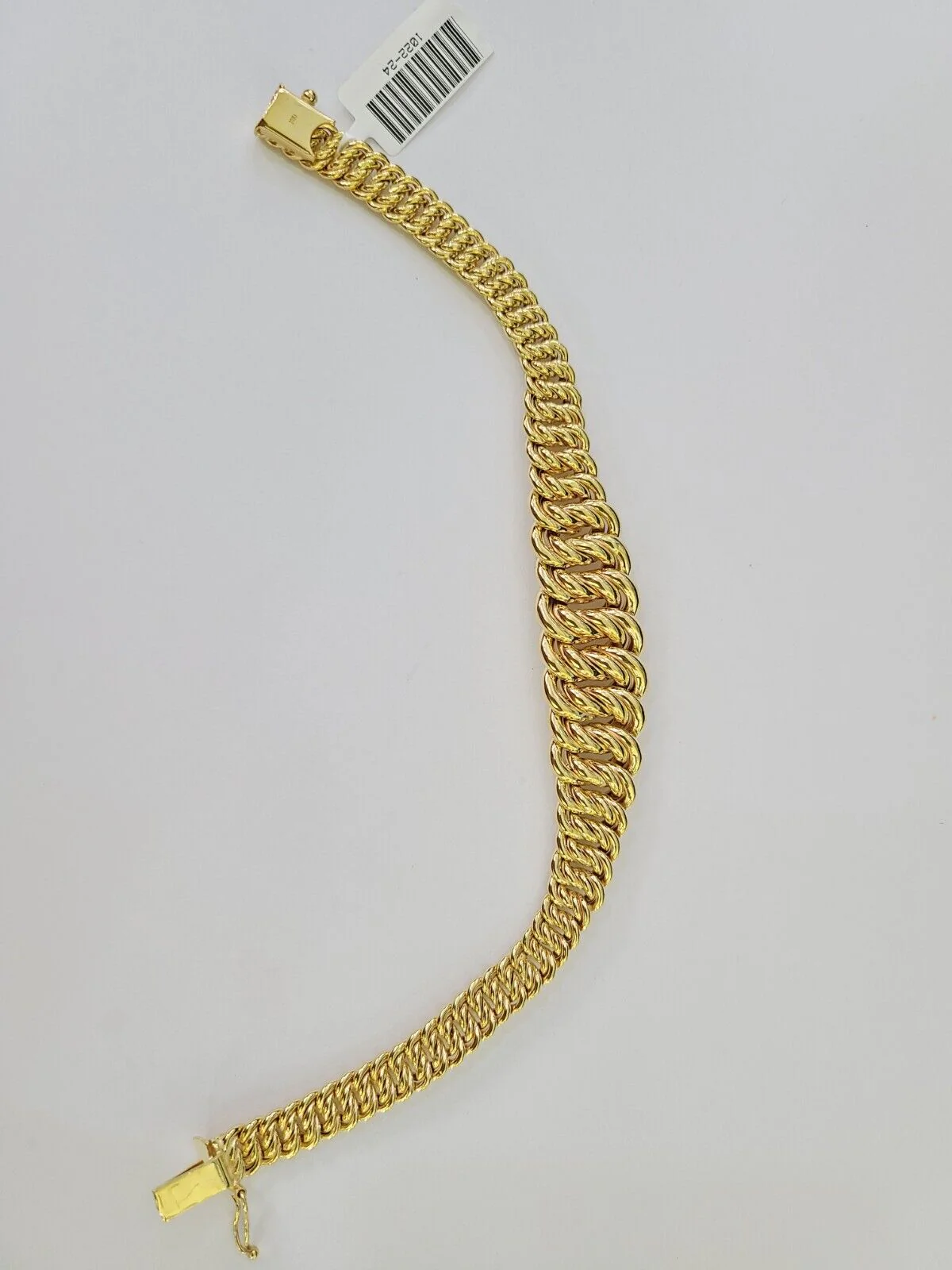 10K Gold Flat Byzantine Link Princesa Bracelet 7mm 7.5" inch Real Yellow - Image 6