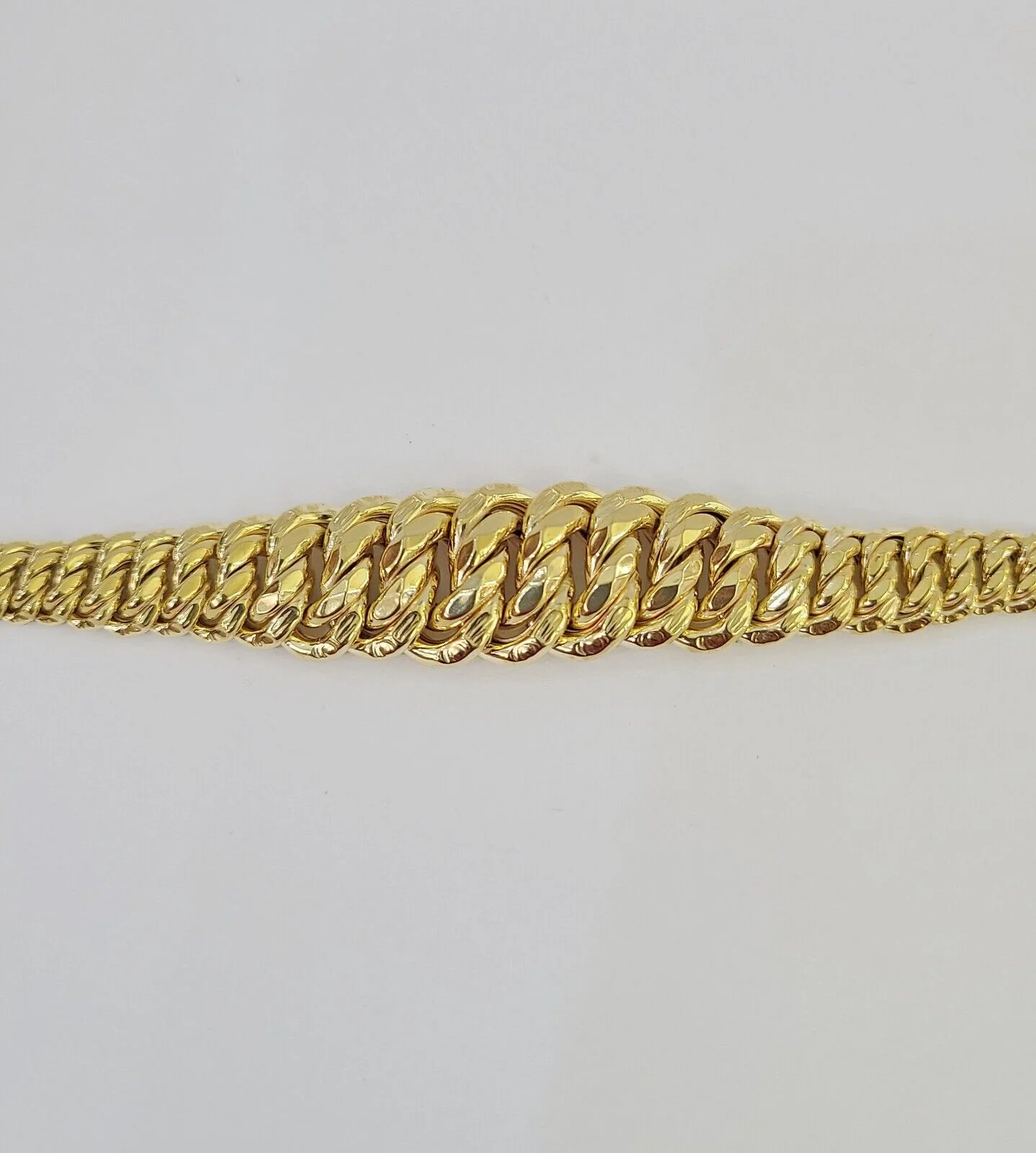 10K Gold Flat Byzantine Link Princesa Bracelet 7mm 7.5" inch Real Yellow - Image 7
