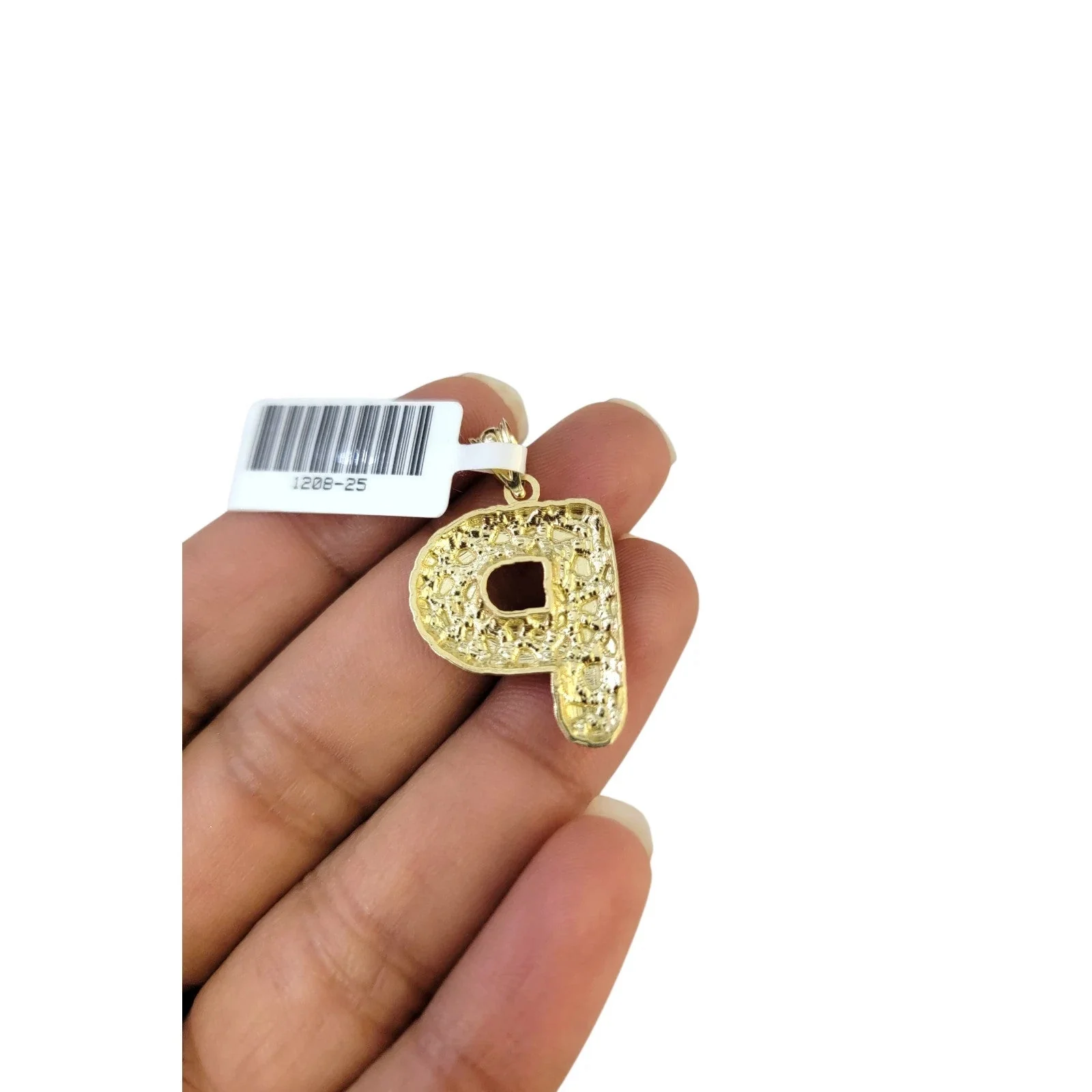 10k Gold Franco Chain 2.5mm 16"-26" P Nugget Initial Charm Pendant Necklace SET - Image 6