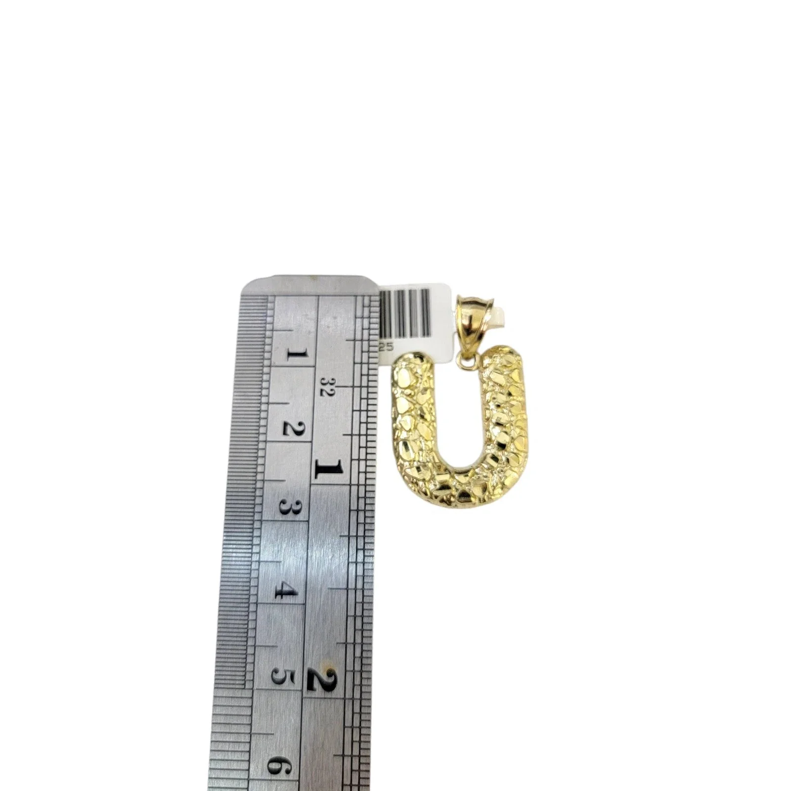 10k Gold Franco Chain 2.5mm U Nugget Initial Charm 16"-26" Pendant Necklace SET - Image 6