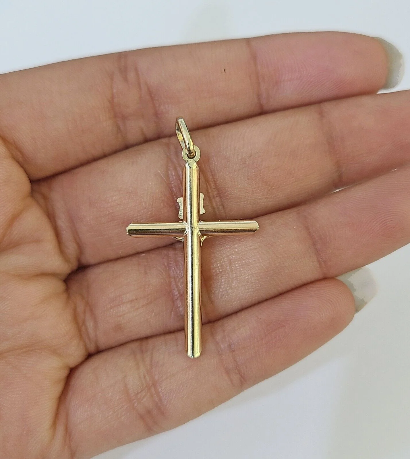 10K Gold Franco Chain INRI Cross Charm SET Length 16-20 inches 1mm Ladies Women - Image 7