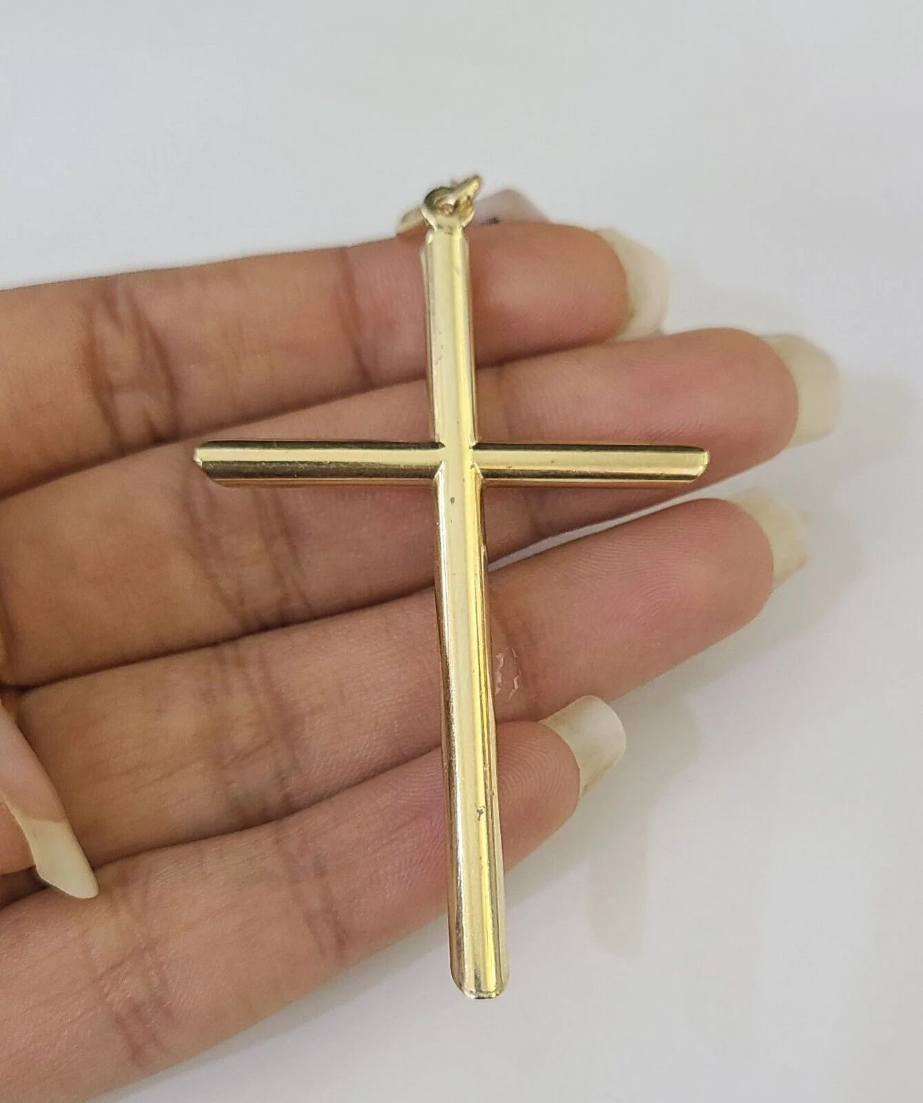10K Gold Franco Chain Jesus Cross Charm Pendant 20-26 inches 2.5mm REAL Yellow - Image 7