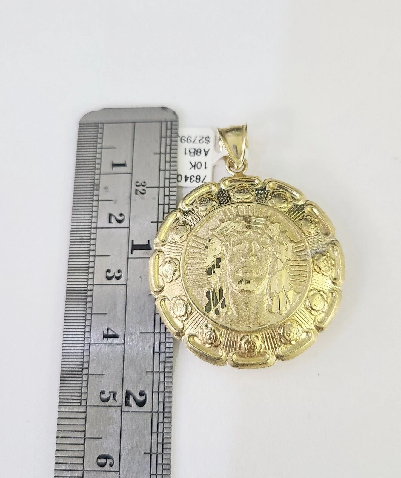 10K Gold Franco Chain Jesus Mary Charm Pendant 20-26 inches 2.5mm REAL Yellow - Image 4