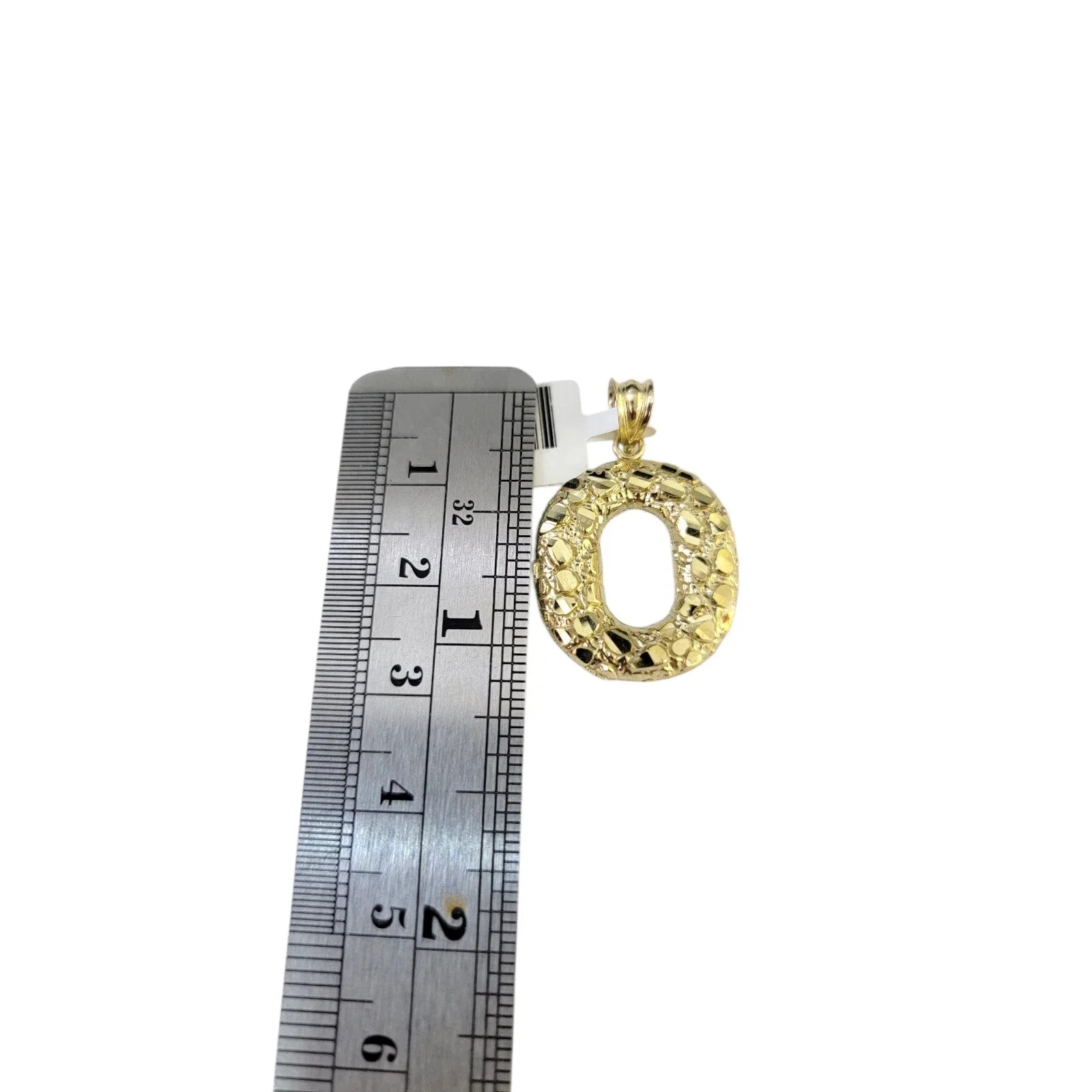 10k Gold Franco Chain O Nugget Initial Charm Pendant Necklace SET 2.5mm 16"-26" - Image 6