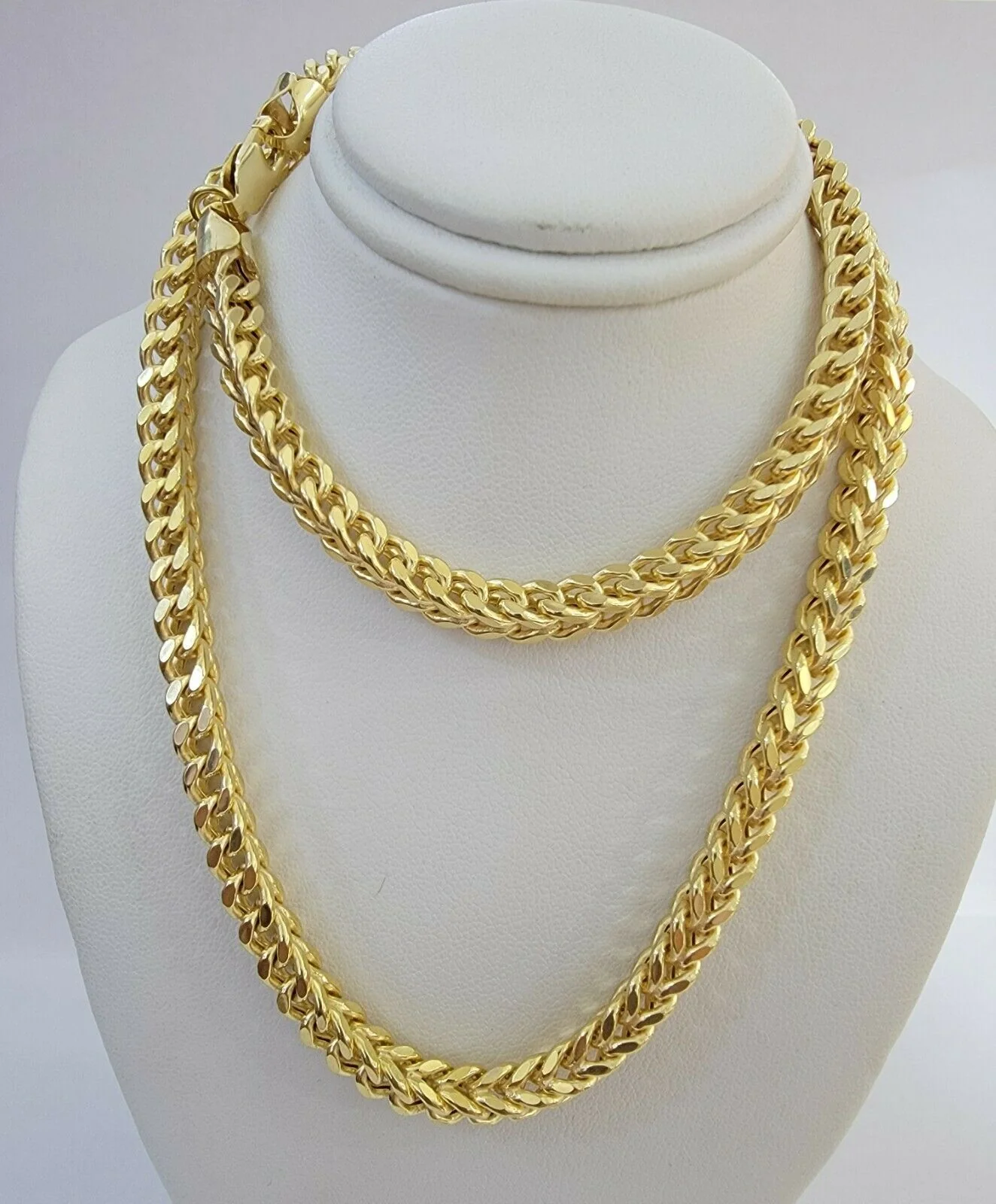 10K Gold Franco Link Chain 26" Necklace 6mm Thick, REAL 10kt Men's STRONG Chain