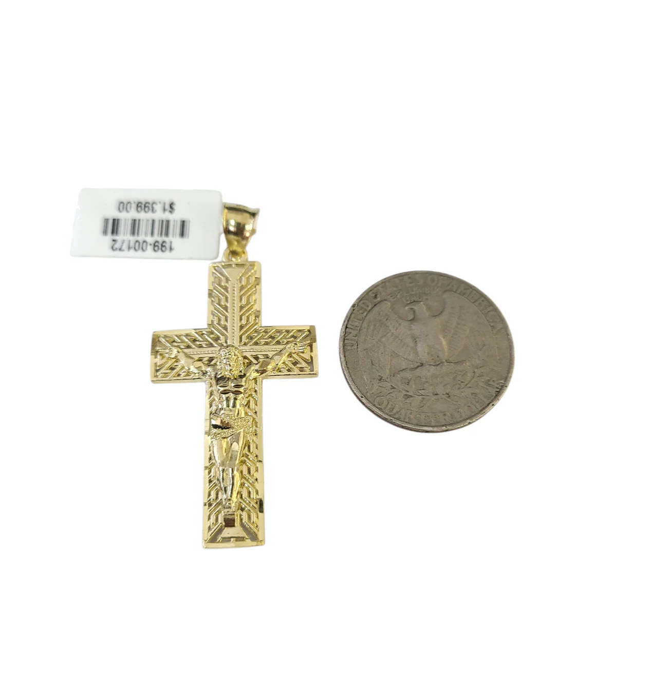 10k Gold Franco Necklace Chain Crucifix Cross Charm 2.5mm 18"-26" Pendant SET - Image 6