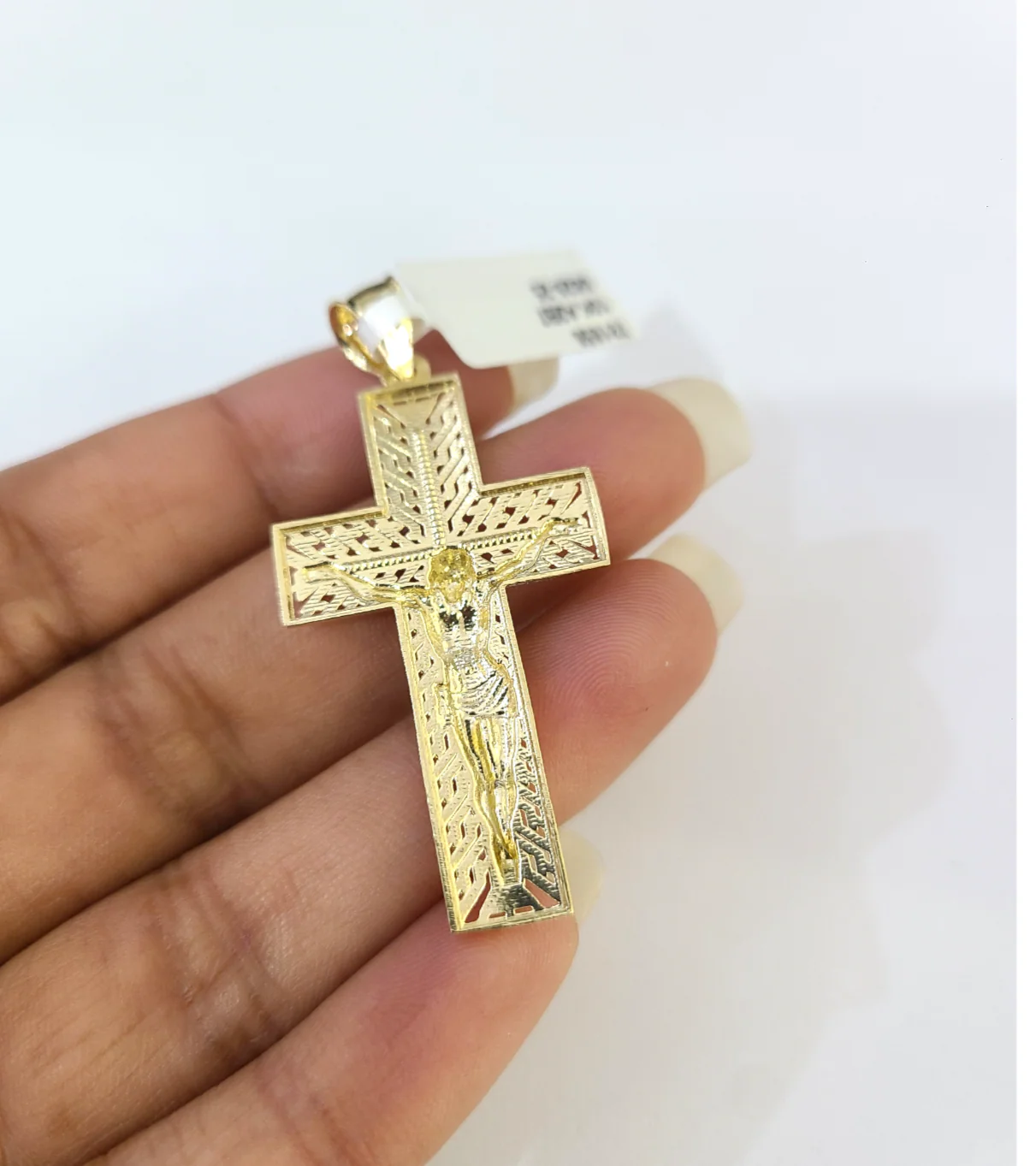 10k Gold Franco Necklace Chain Crucifix Cross Charm 2.5mm 18"-26" Pendant SET - Image 7
