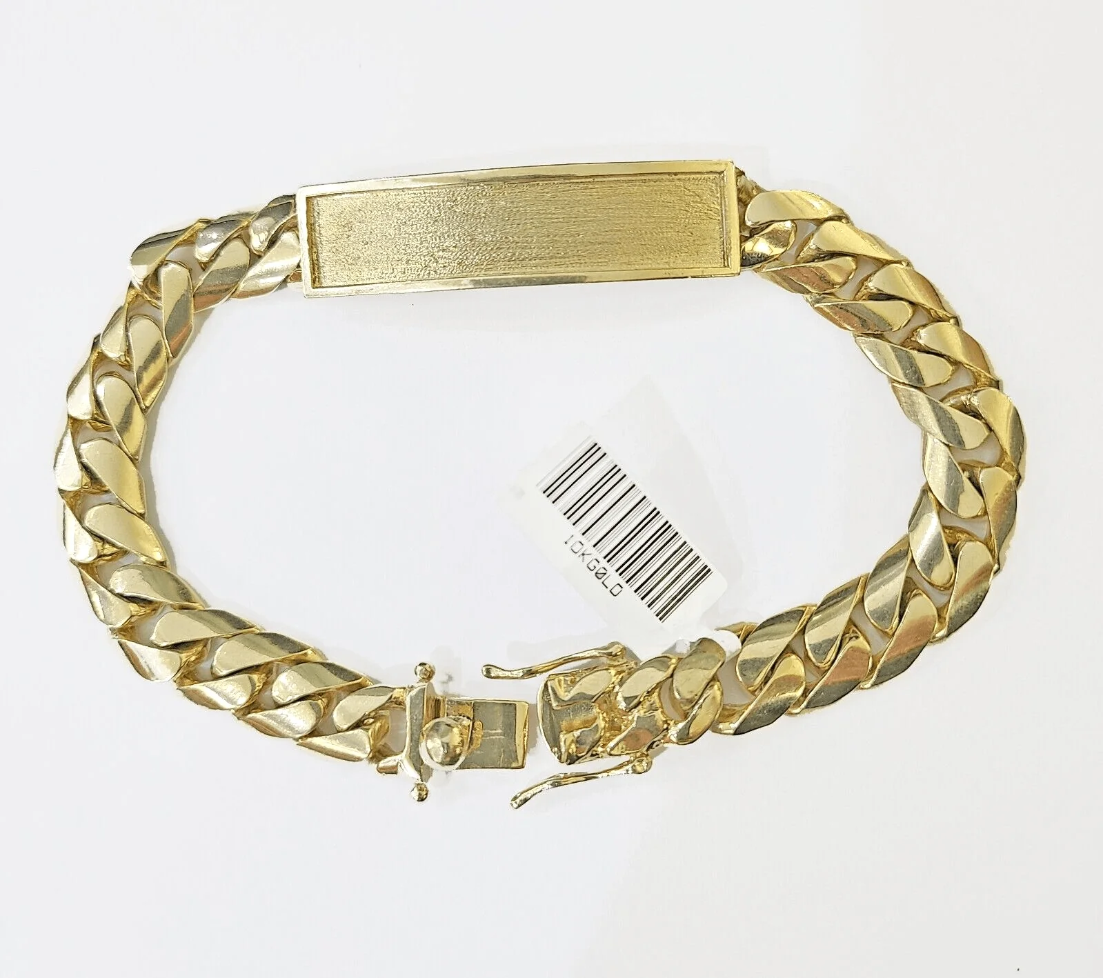 10K Gold ID Bracelet With Miami Cuban 10 mm 9" inches 10kt - Image 2