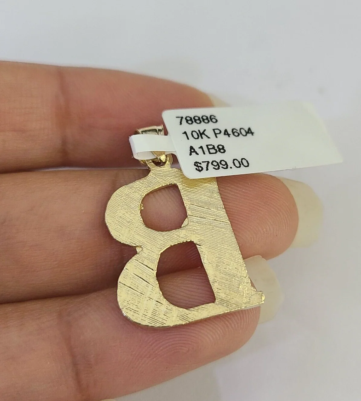 10k Gold Initial B Charm Rope Chain 16"-26" 2.5mm SET Necklace Alphabet Pendant - Image 7