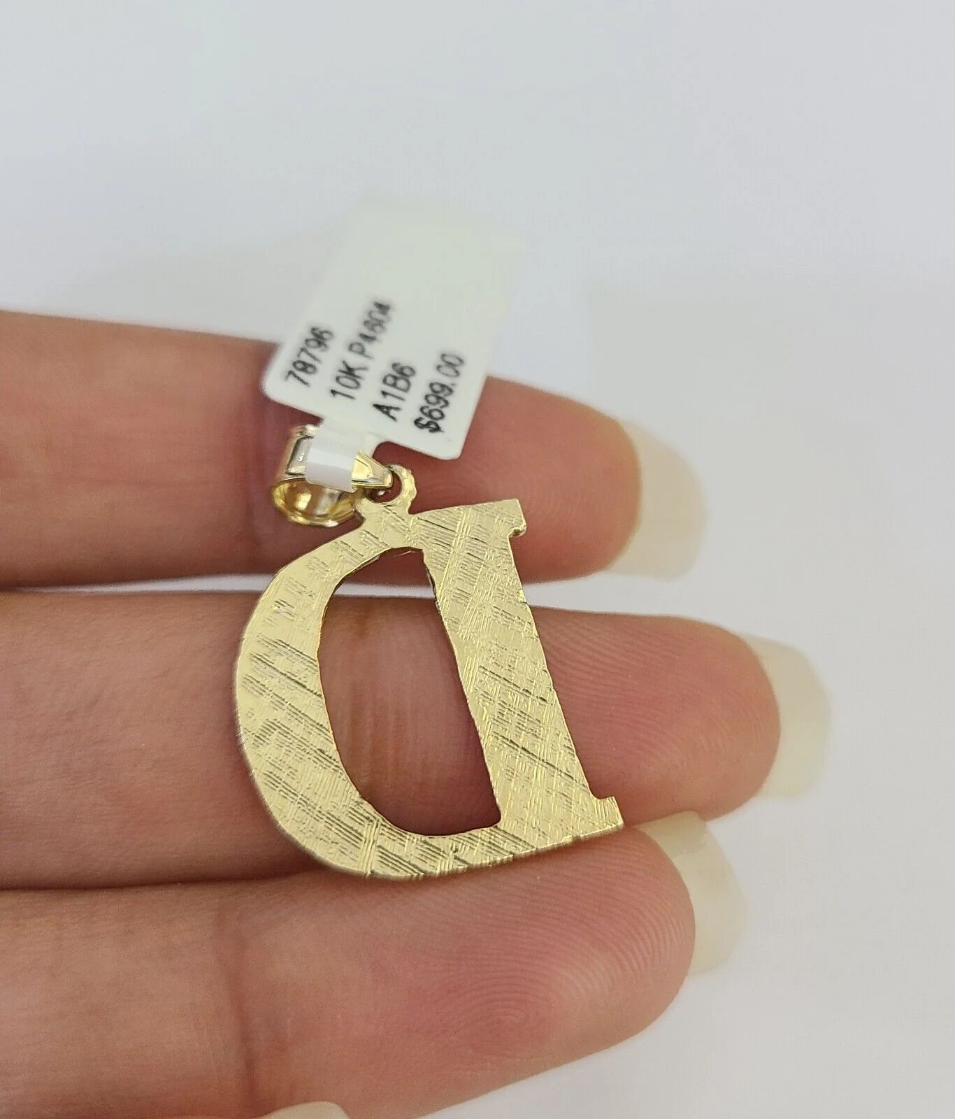 10k Gold Initial D Charm Rope Chain 16"-26" 2.5mm SET Necklace Alphabet Pendant - Image 7