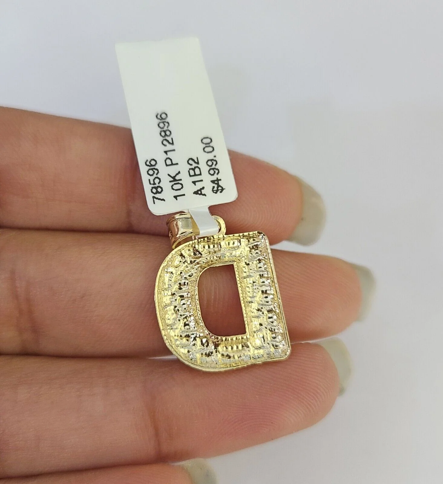 10k Gold Initial D Charm Rope Chain 16"-26" 2.5mm SET Necklace Alphabet Pendant - Image 8