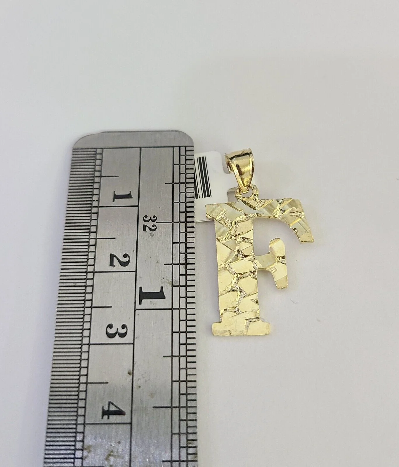10k Gold Initial F Charm Rope Chain 16"-26" 2.5mm SET Necklace Alphabet Pendant - Image 2