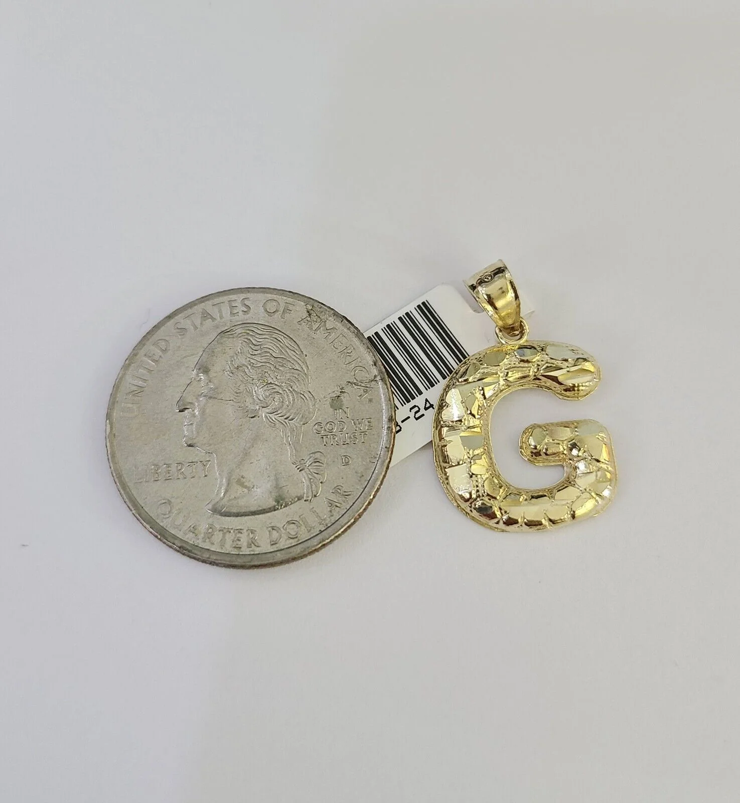 10k Gold Initial G Charm Rope Chain 16"-26" 2.5mm SET Necklace Alphabet Pendant - Image 3