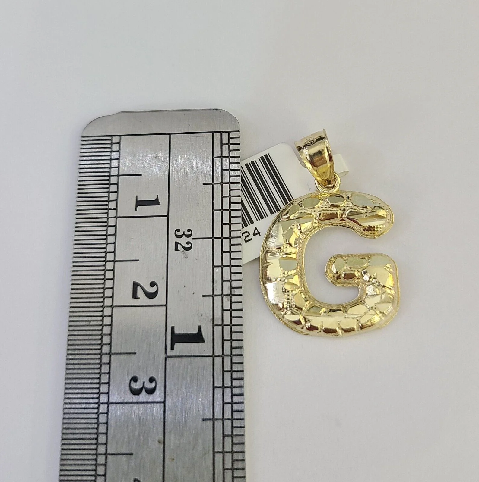 10k Gold Initial G Charm Rope Chain 16"-26" 2.5mm SET Necklace Alphabet Pendant - Image 5