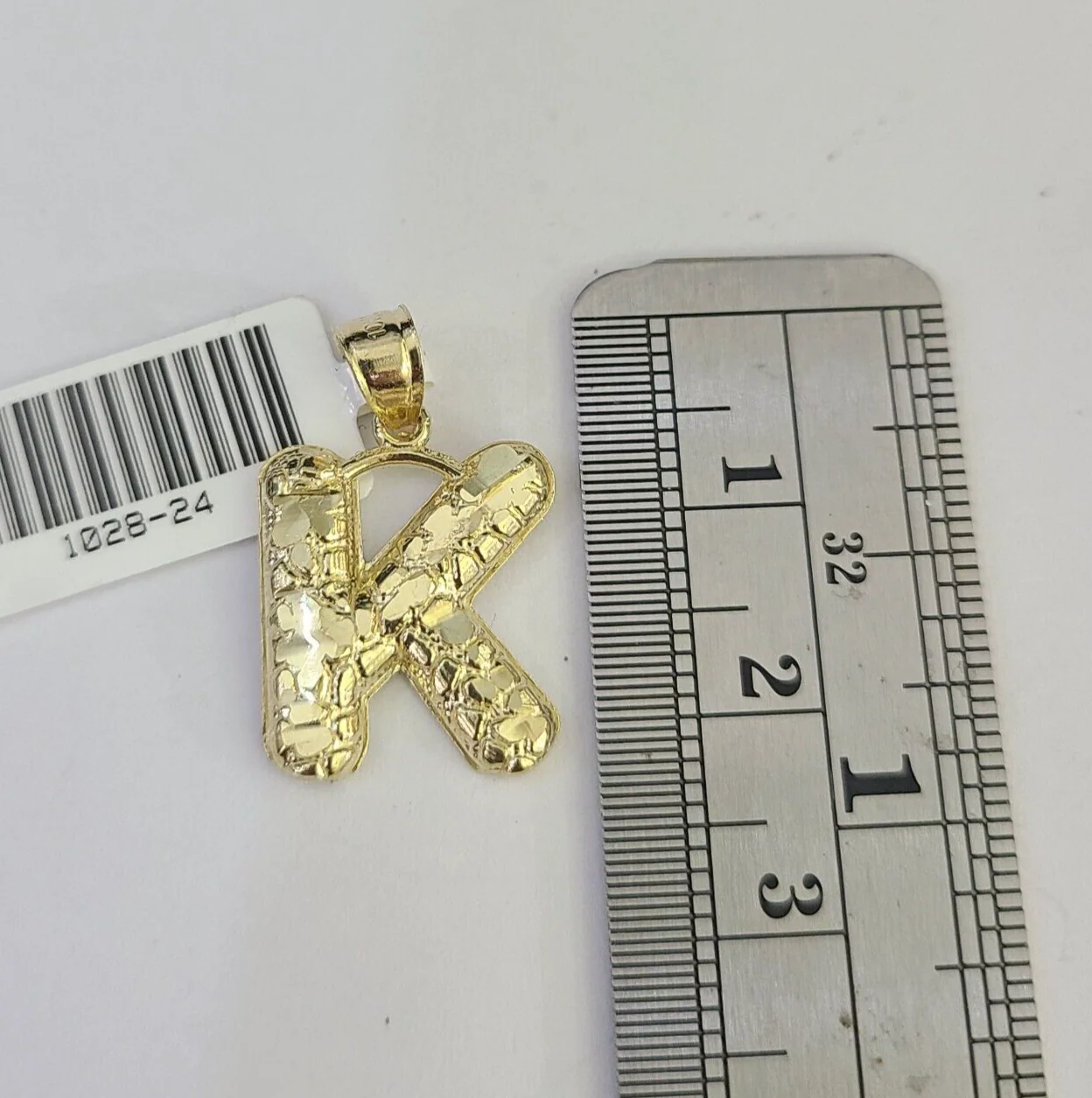 10k Gold Initial K Charm Rope Chain 16"-26" 2.5mm SET Necklace Alphabet Pendant - Image 5