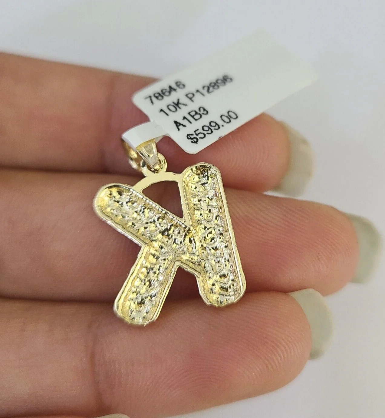 10k Gold Initial K Charm Rope Chain 16"-26" 2.5mm SET Necklace Alphabet Pendant - Image 8