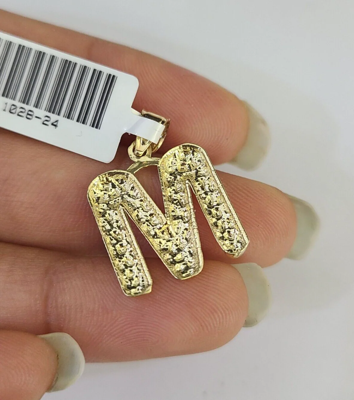 10k Gold Initial M Charm Rope Chain 16"-26" 2.5mm SET Necklace Alphabet Pendant - Image 8