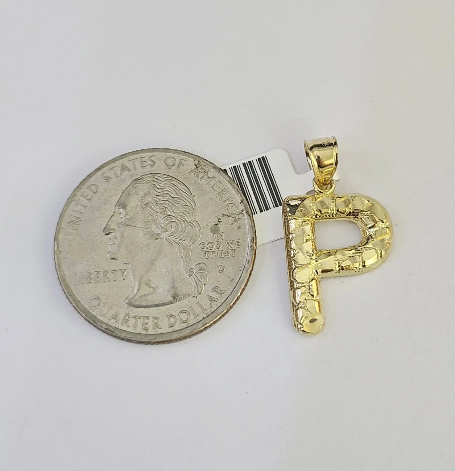 10k Gold Initial P Charm Rope Chain 16"-26" 2.5mm SET Necklace Alphabet Pendant - Image 2