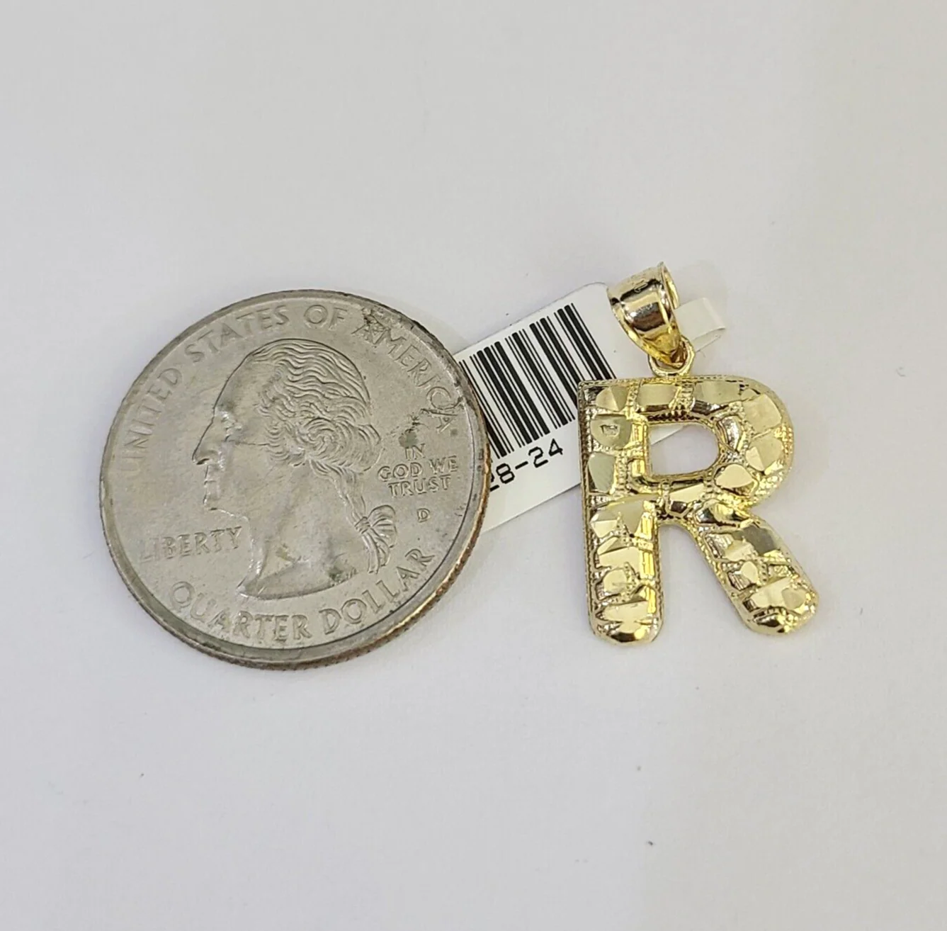 10k Gold Initial R Charm Rope Chain 16"-26" 2.5mm SET Necklace Alphabet Pendant - Image 2