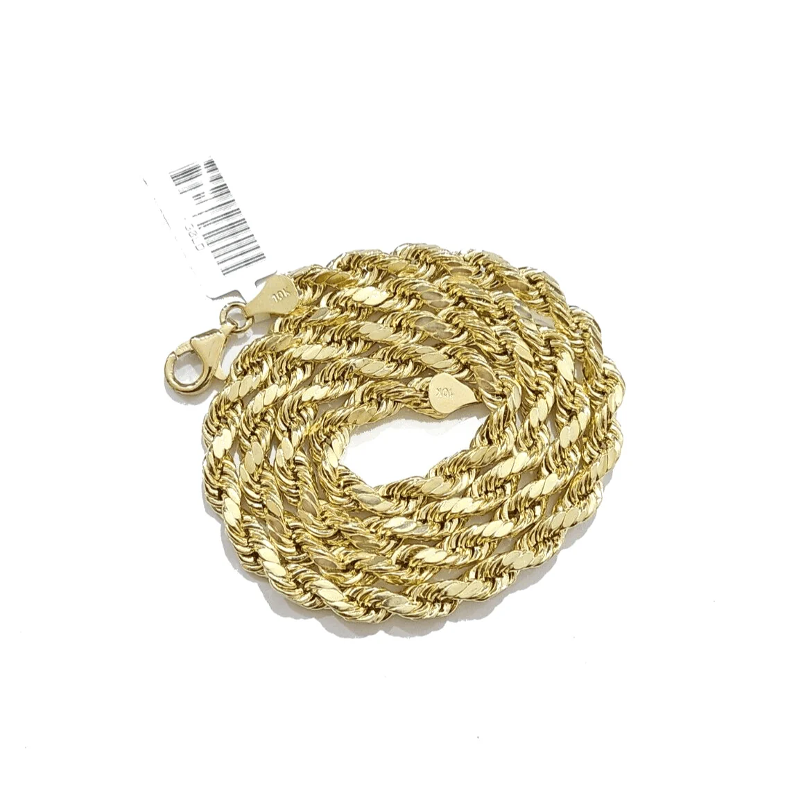 10k Gold Jesus Head Charm Rope Chain Necklace 6mm 20'' Set & Pendant 10kt REAL - Image 6