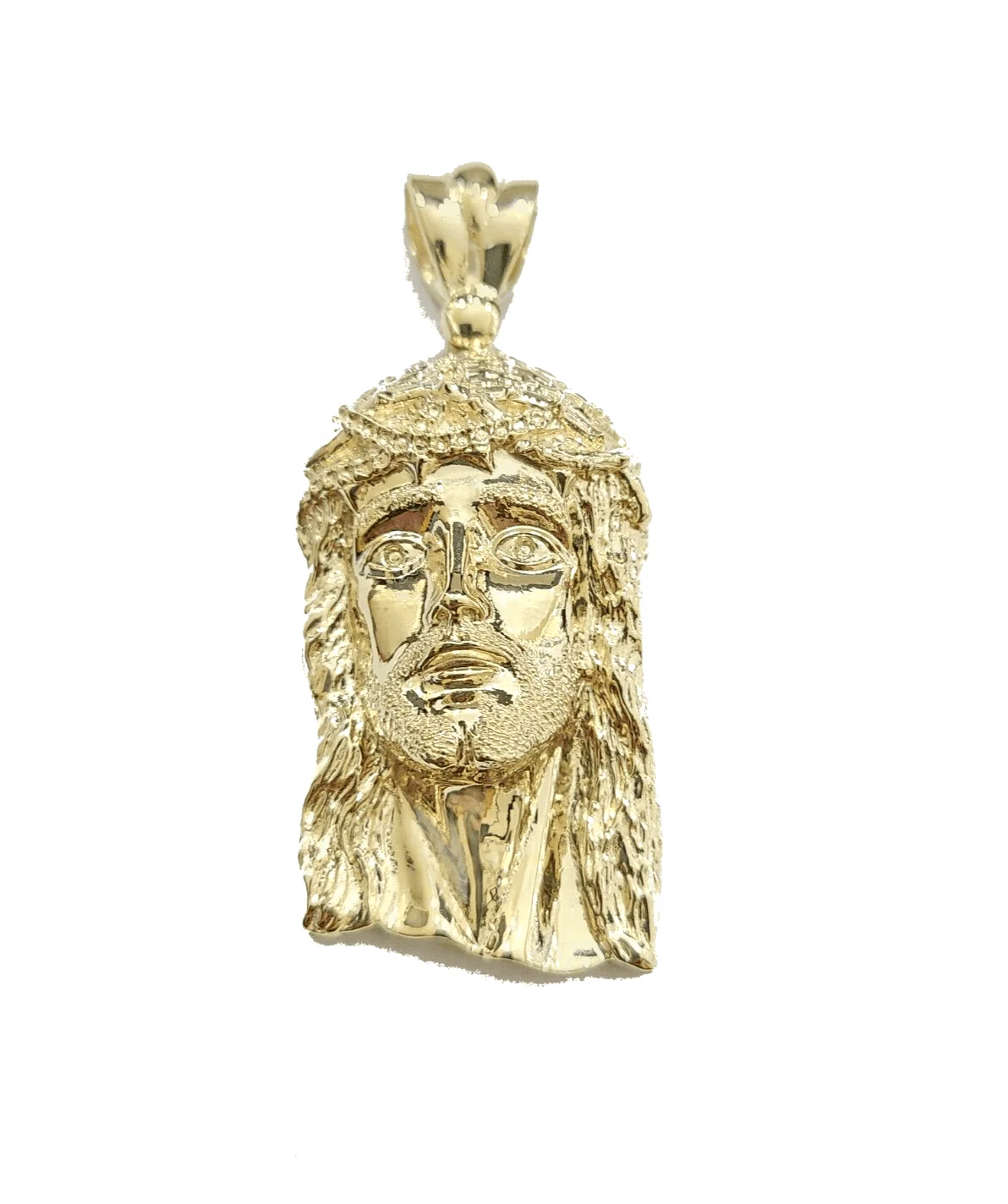 10k Gold Jesus Head Charm Rope Chain Necklace 6mm 20'' Set & Pendant 10kt REAL - Image 8