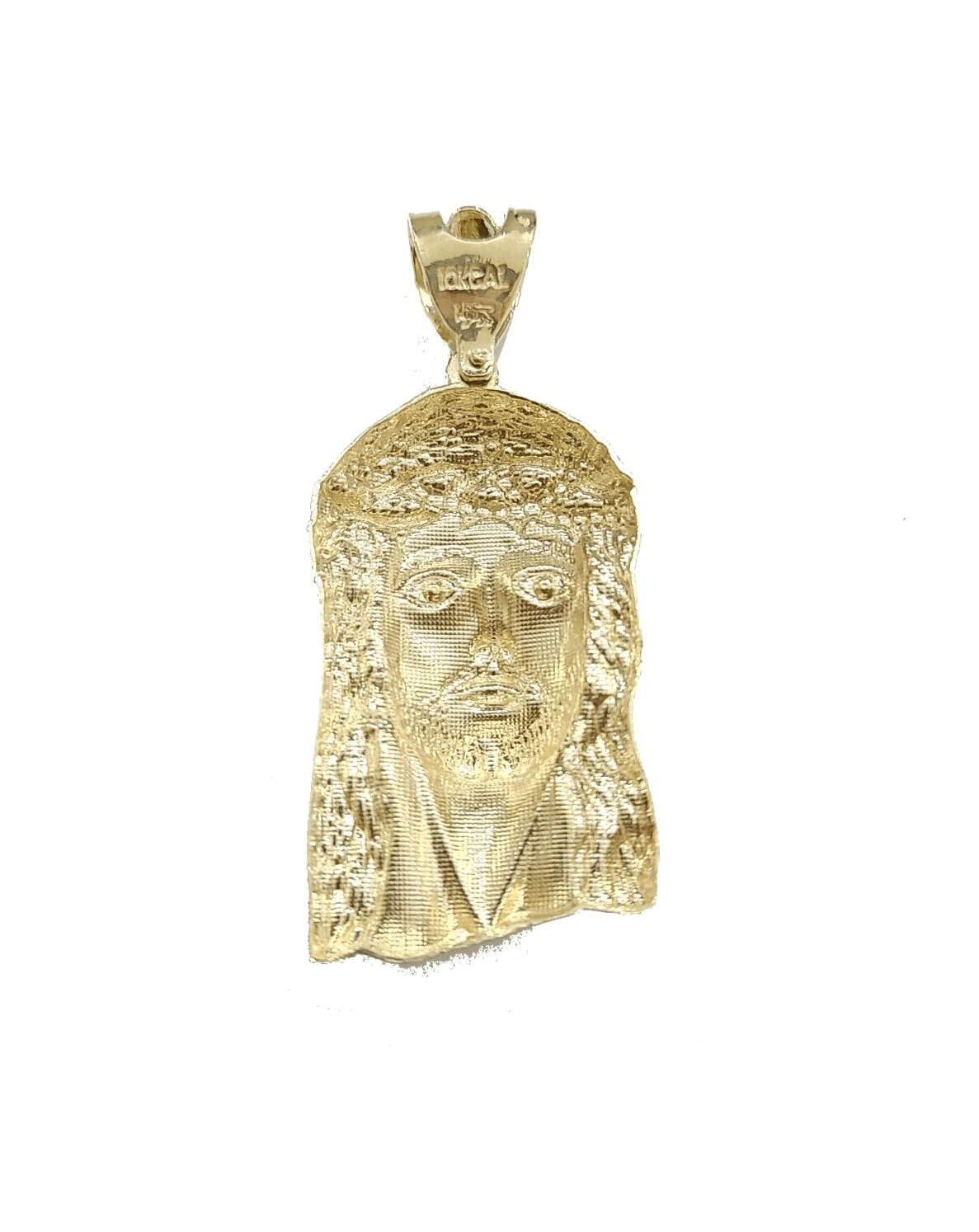 10k Gold Jesus Head Charm Rope Chain Necklace 6mm 26'' Set & Pendant 10kt REAL - Image 7