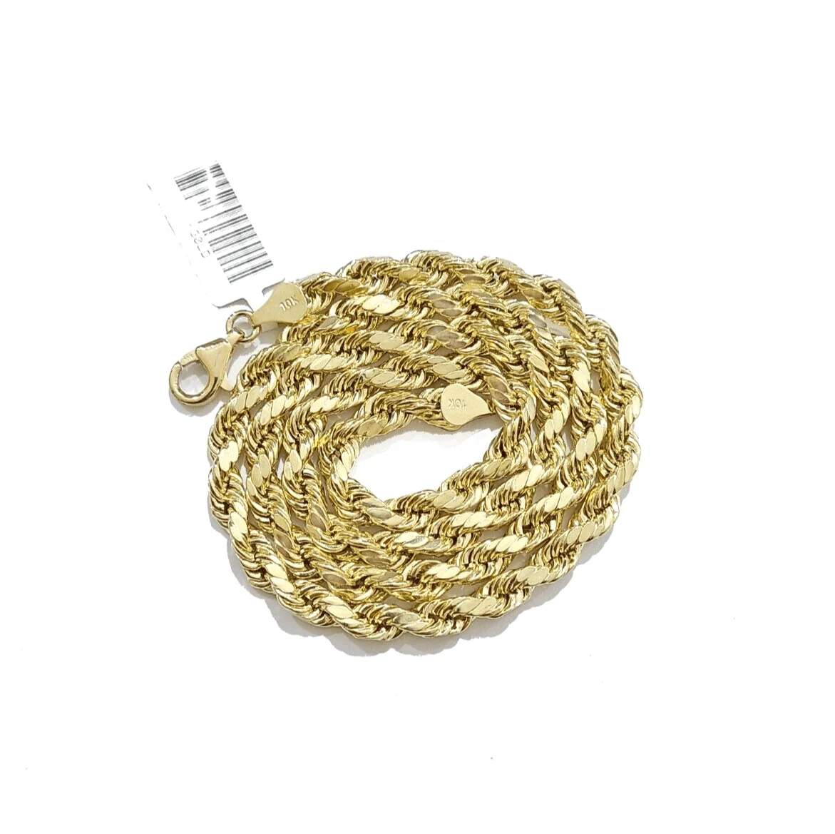 10k Gold Jesus Head Charm Rope Chain Necklace 6mm 28'' Set & Pendant 10kt REAL - Image 6