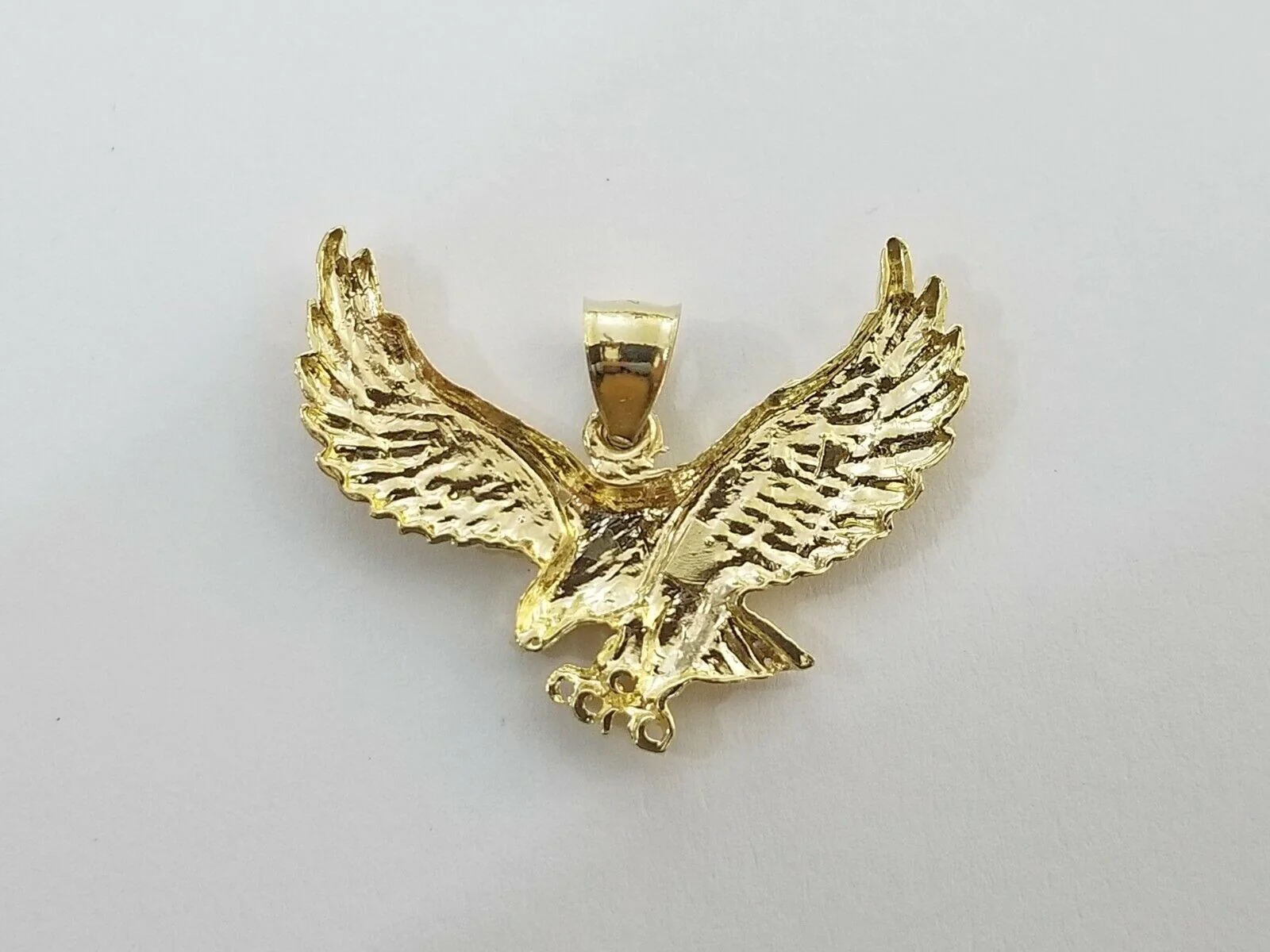 10k Gold Men Eagle Charm Pendant 2.5mm Rope Chain 18" 20" 22" 24" 26" 28" - Image 6