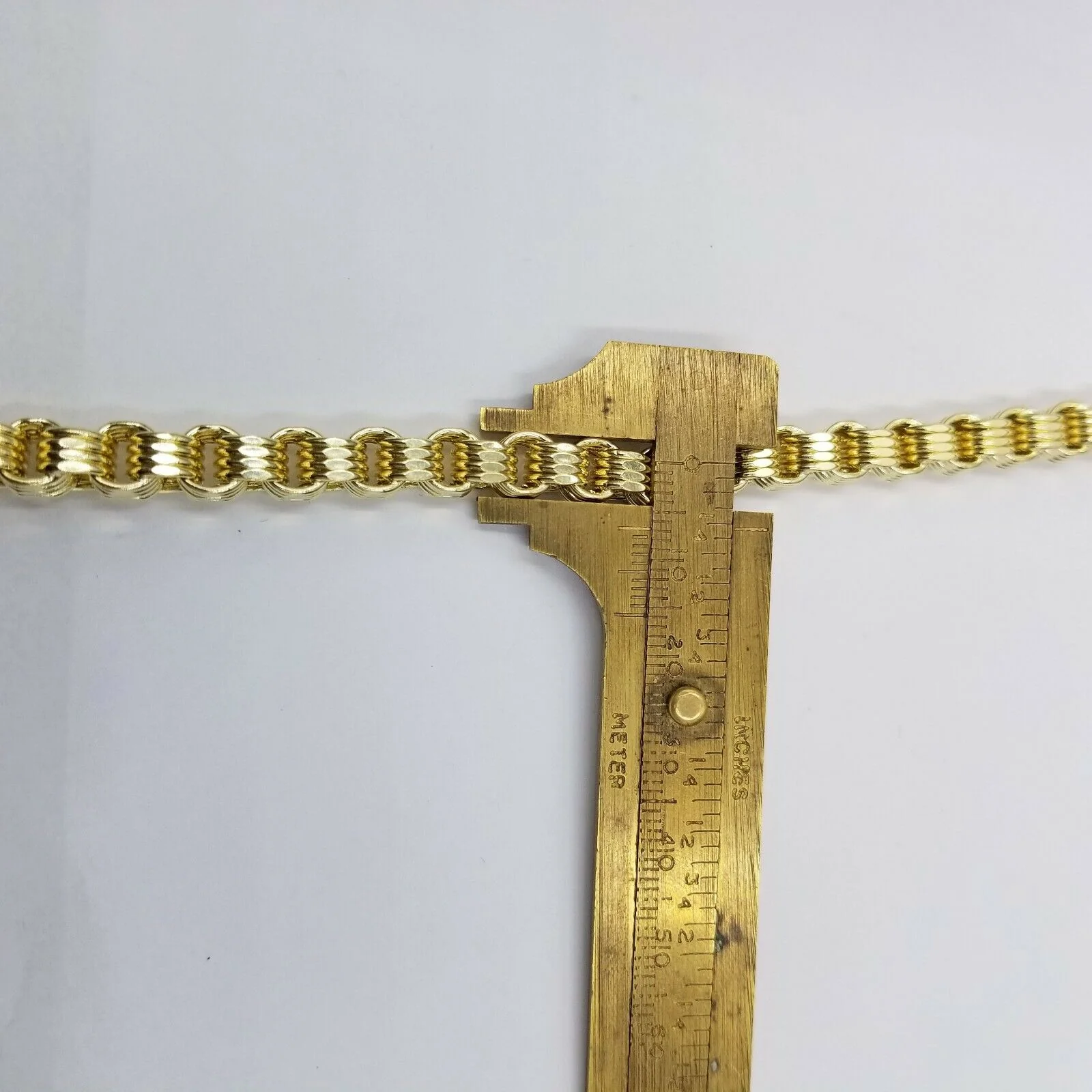 10k Gold Mens Byzantine Box Necklace 8mm 26" AND Cross - Image 7