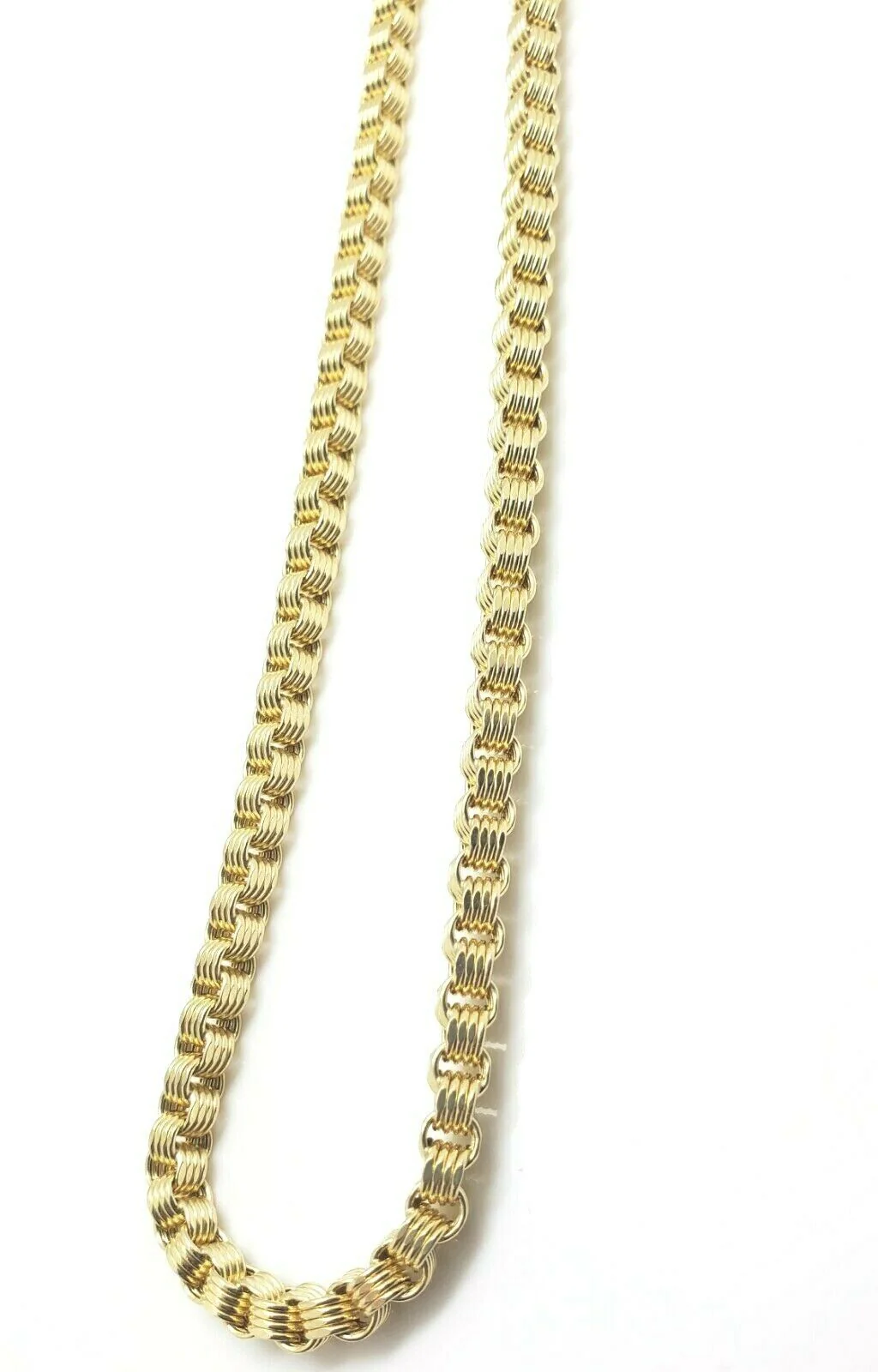 10k Gold Mens Necklace Byzantine Chain 24 Inch Lobster 4mm Male Yellow Gold REAL - Image 5