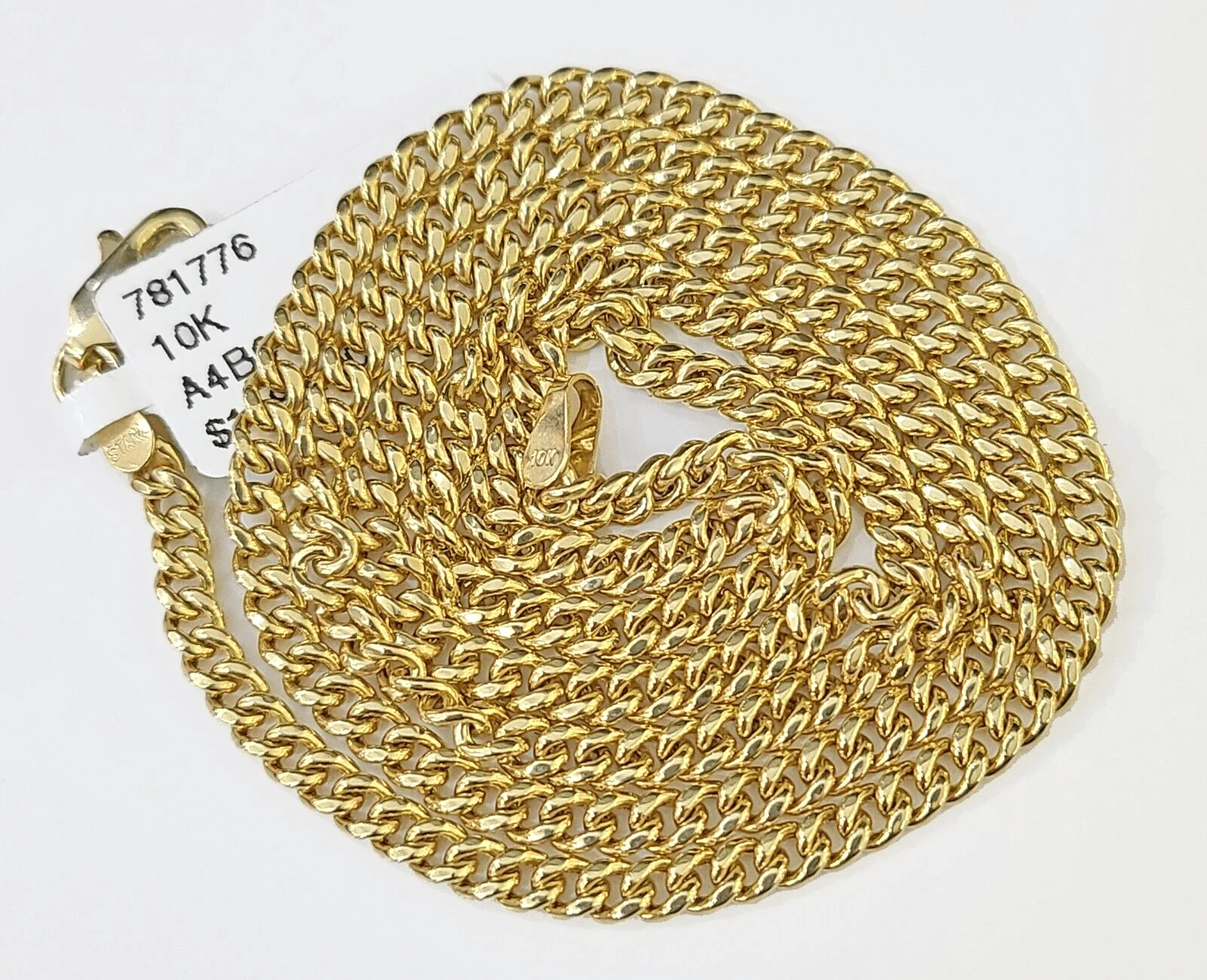 10k Gold Miami Cuban Chain & Cross Charm \ Pendent SET 3mm 20 Inches Necklace - Image 6