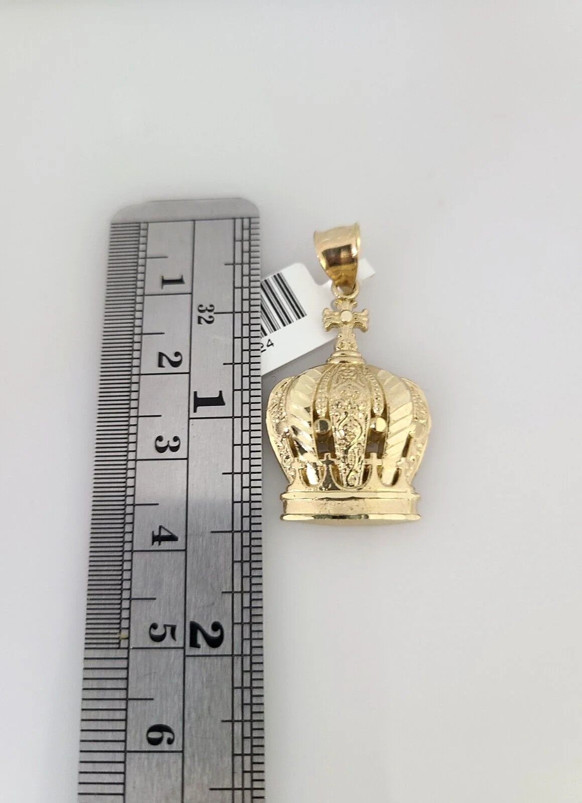 10k Gold Miami Cuban Chain Imperial Crown Charm Pendant 3mm 18-28in Necklace - Image 3