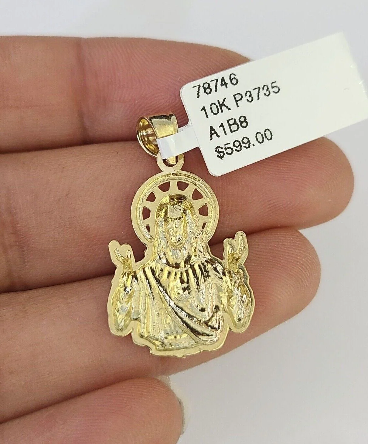 10K Gold Miami Cuban Chain Jesus Charm 18"-28" 3mm REAL Pendant Necklace SET - Image 7