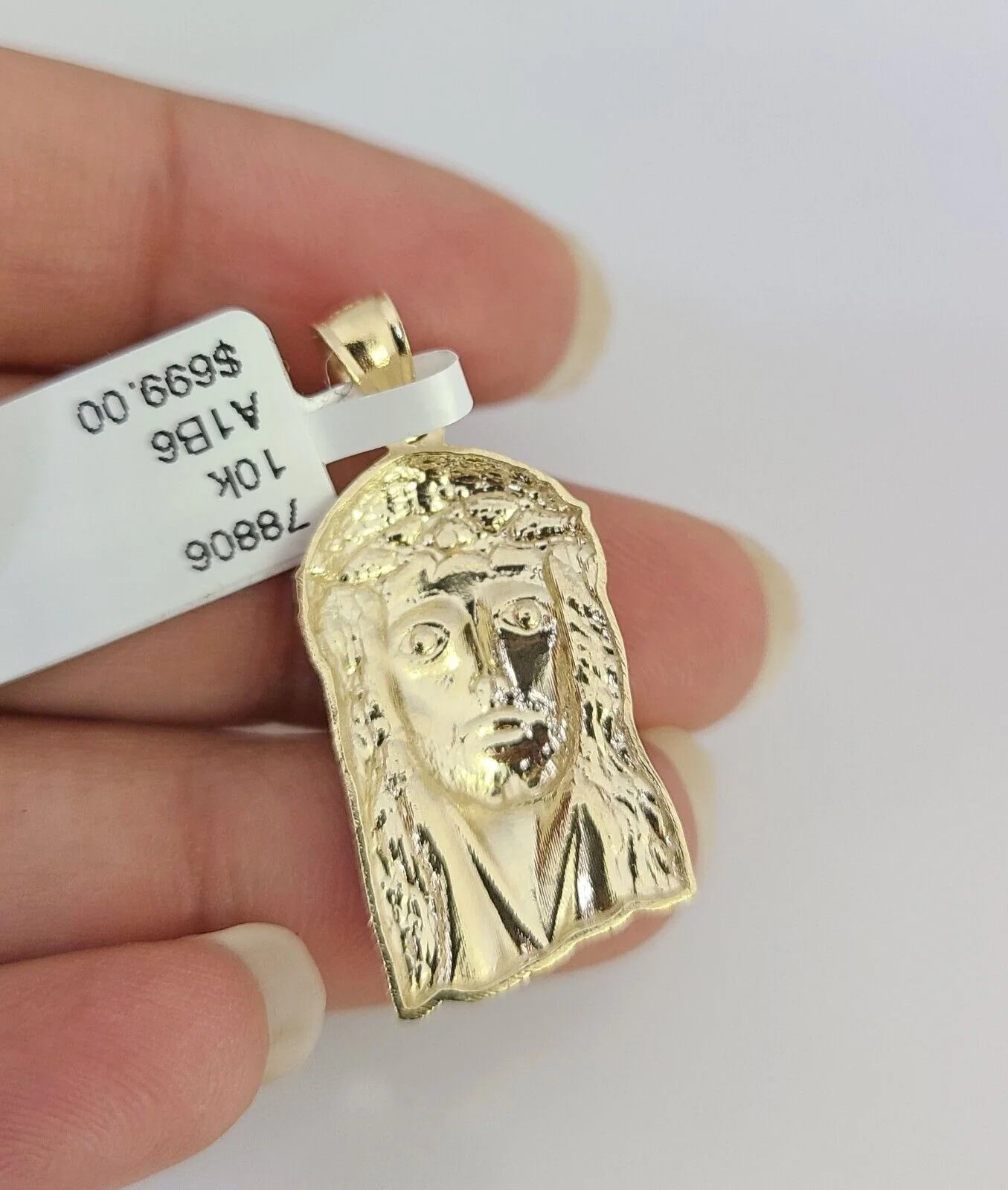 10k Gold Miami Cuban Chain Jesus Head Charm Pendant 3mm 18-28 Inch Necklace Set - Image 6