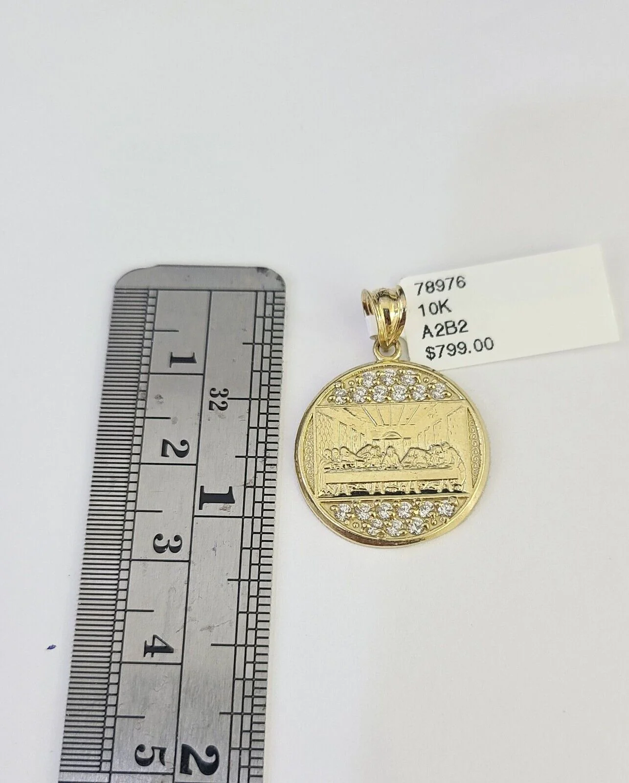 10K Gold Miami Cuban Chain Last Supper Charm 18"-30" 3mm REAL Pendant Necklace - Image 3