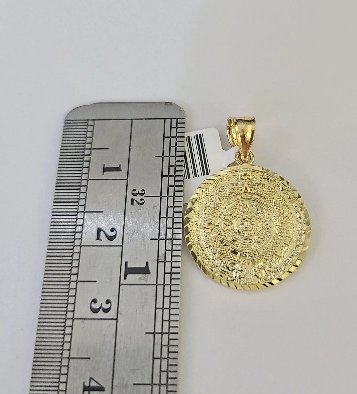 10K Gold Miami Cuban Chain Mayan Calendar 18"-28" 3mm REAL Pendant Necklace SET - Image 5