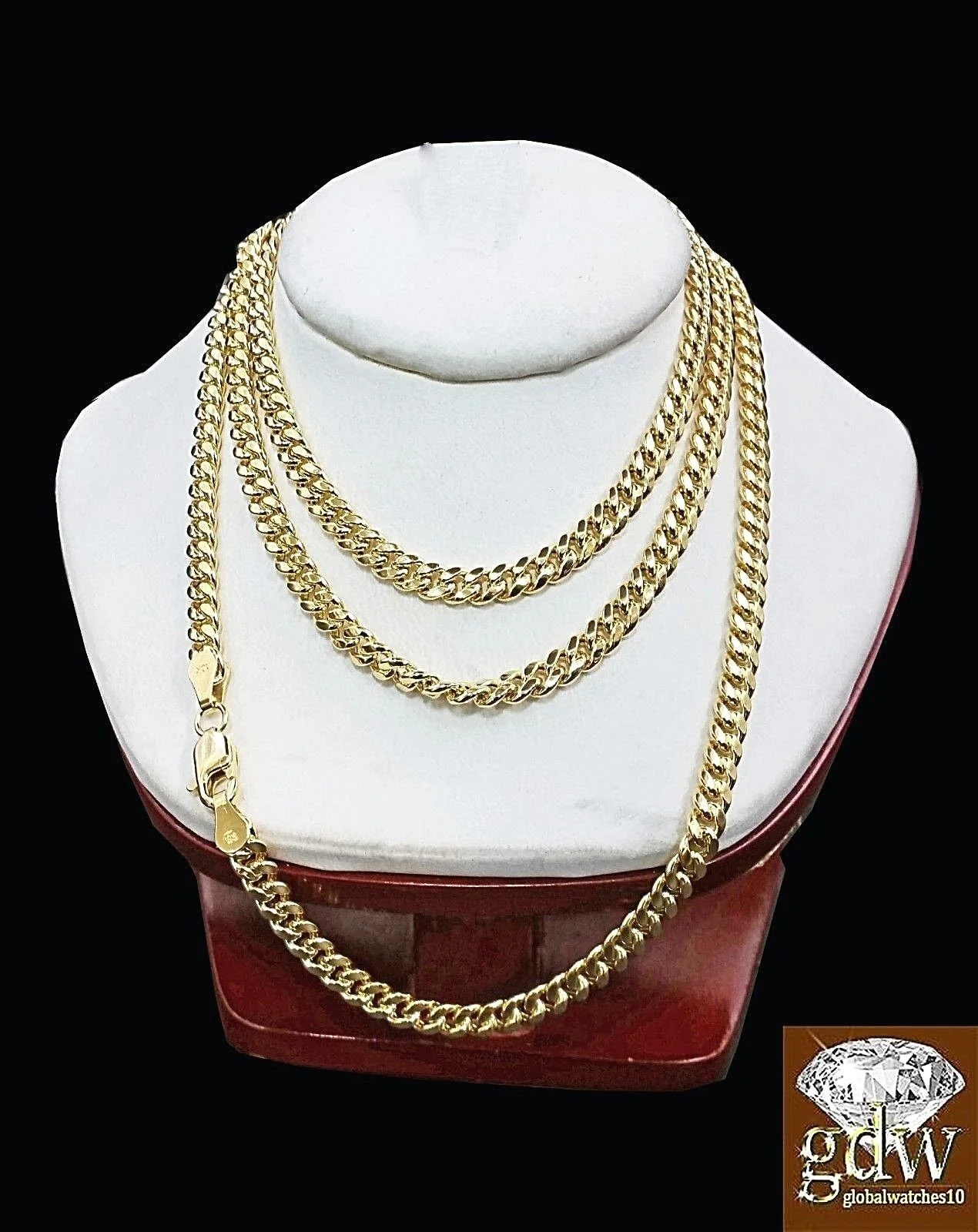 10k Gold Miami Cuban Chain Necklace 22" Inch Men Women Link 4mm  Real 10k Gold