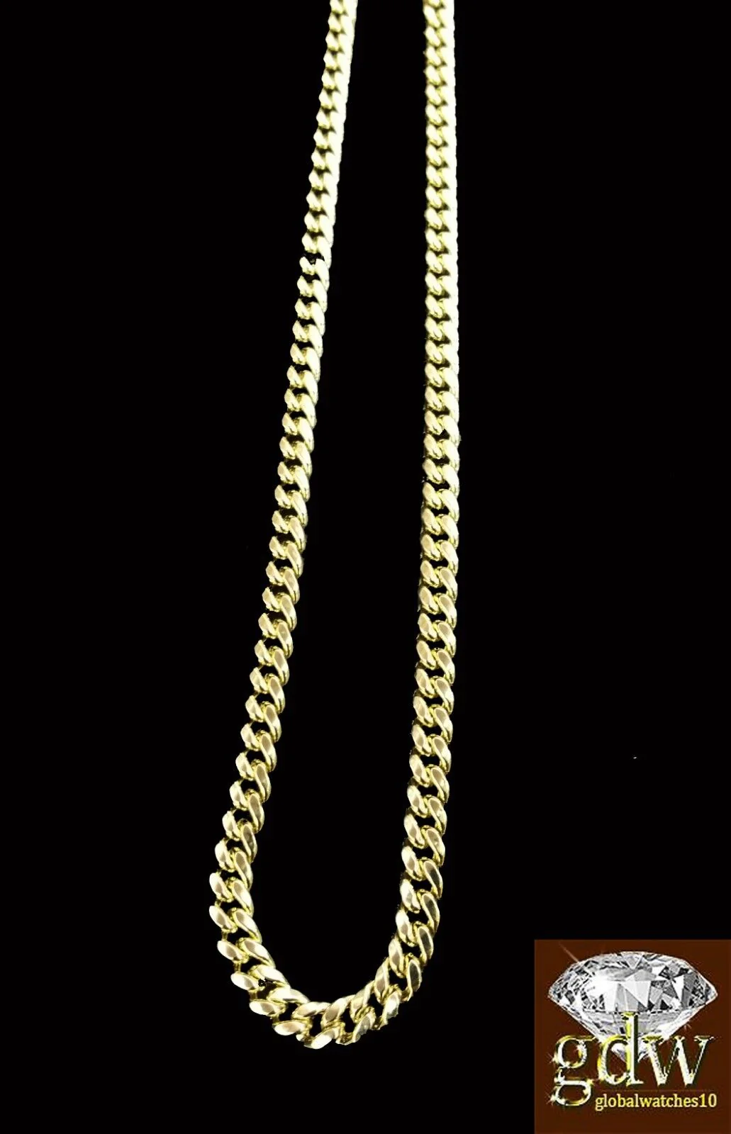 10k Gold Miami Cuban Chain Necklace 22" Inch Men Women Link 4mm  Real 10k Gold - Image 3